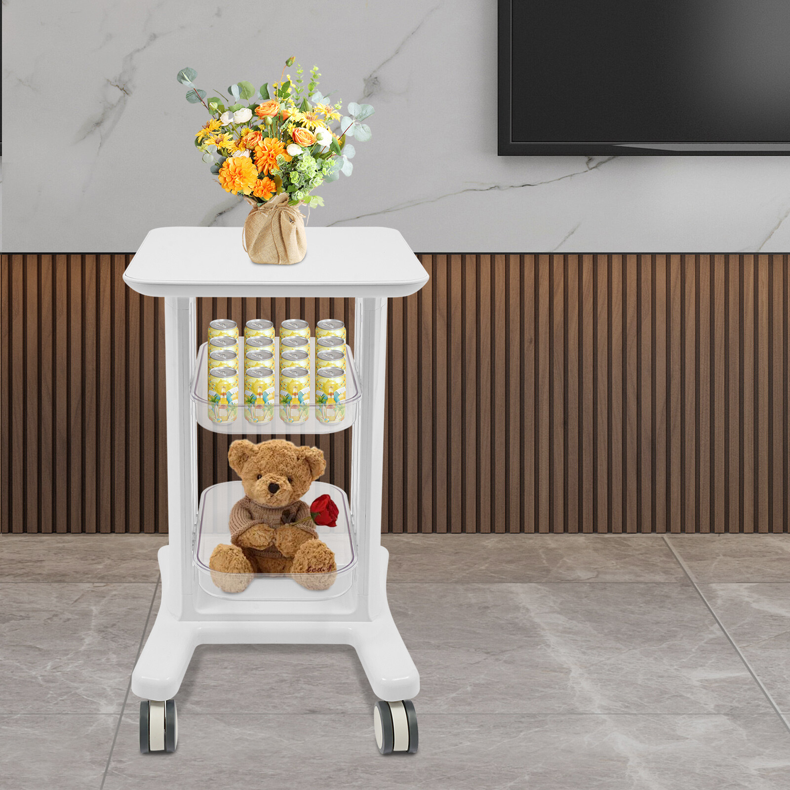 3-Tier No Assembly Needed Storage Cart Professional Beauty Salon Storage Trolley