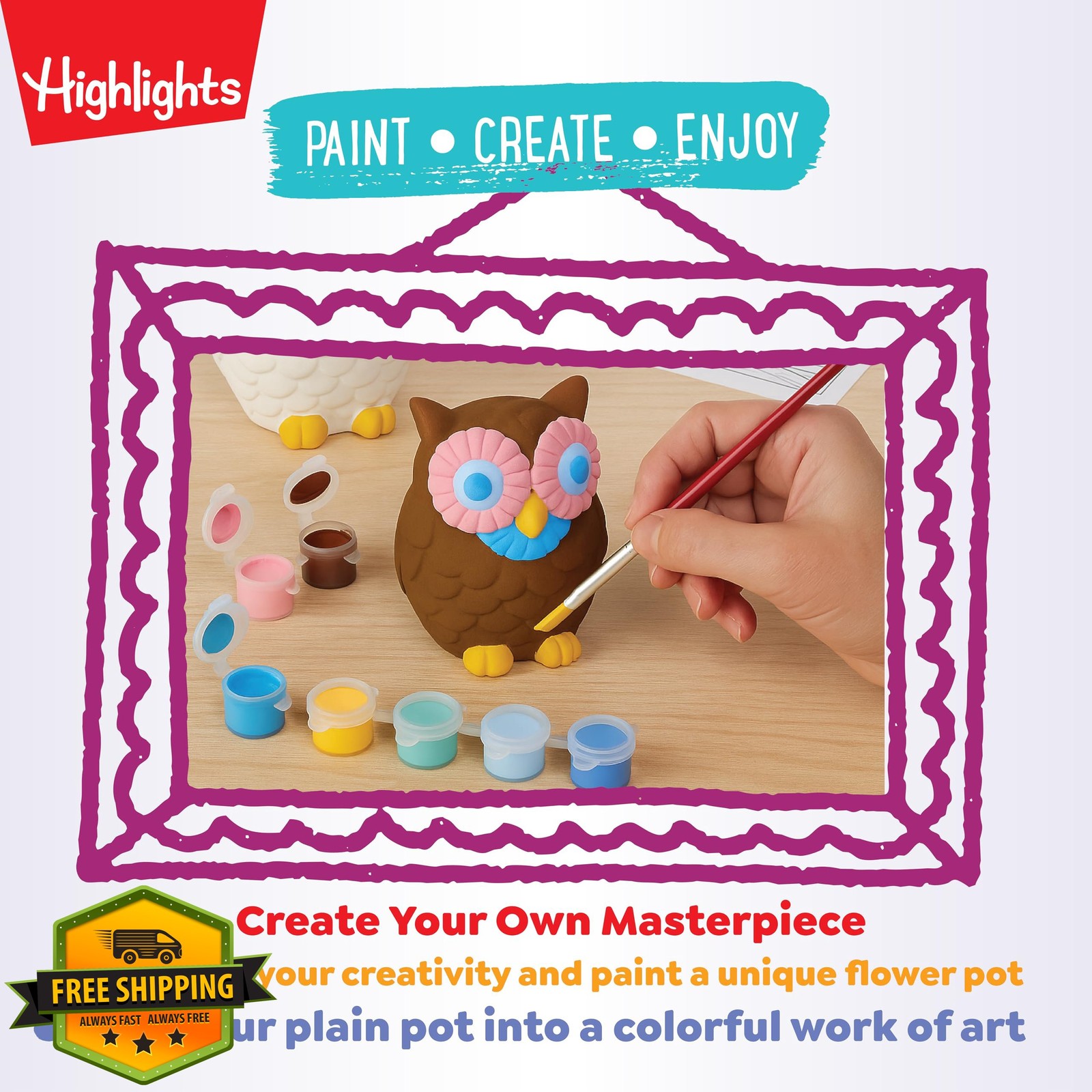 Highlights Paint Plaster Figurine Kit Ages 6+ Art Set