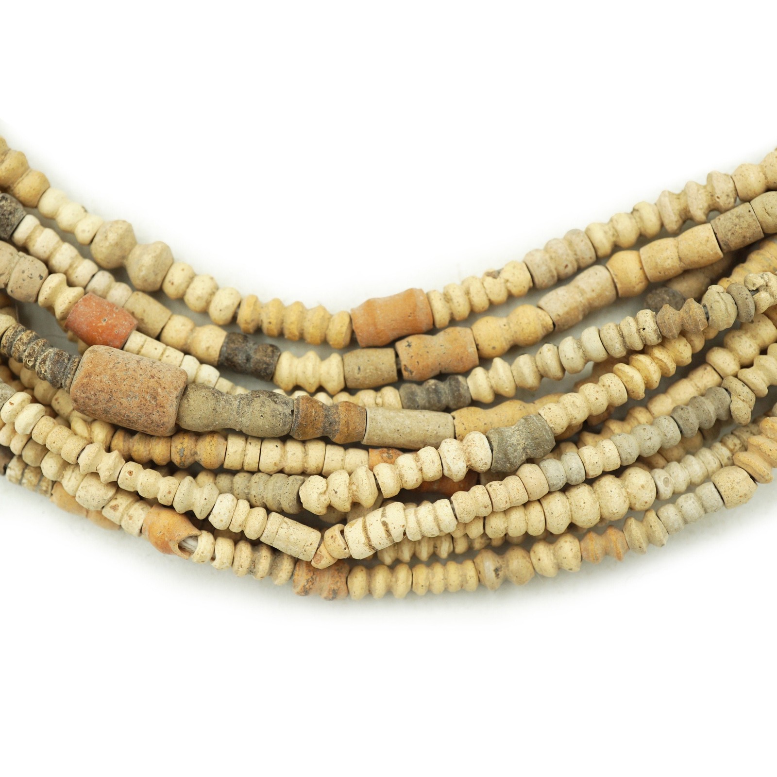 5 strands Old African Clay Beads (2.5-4mm) Terracotta Brown - Natural (1778F057)