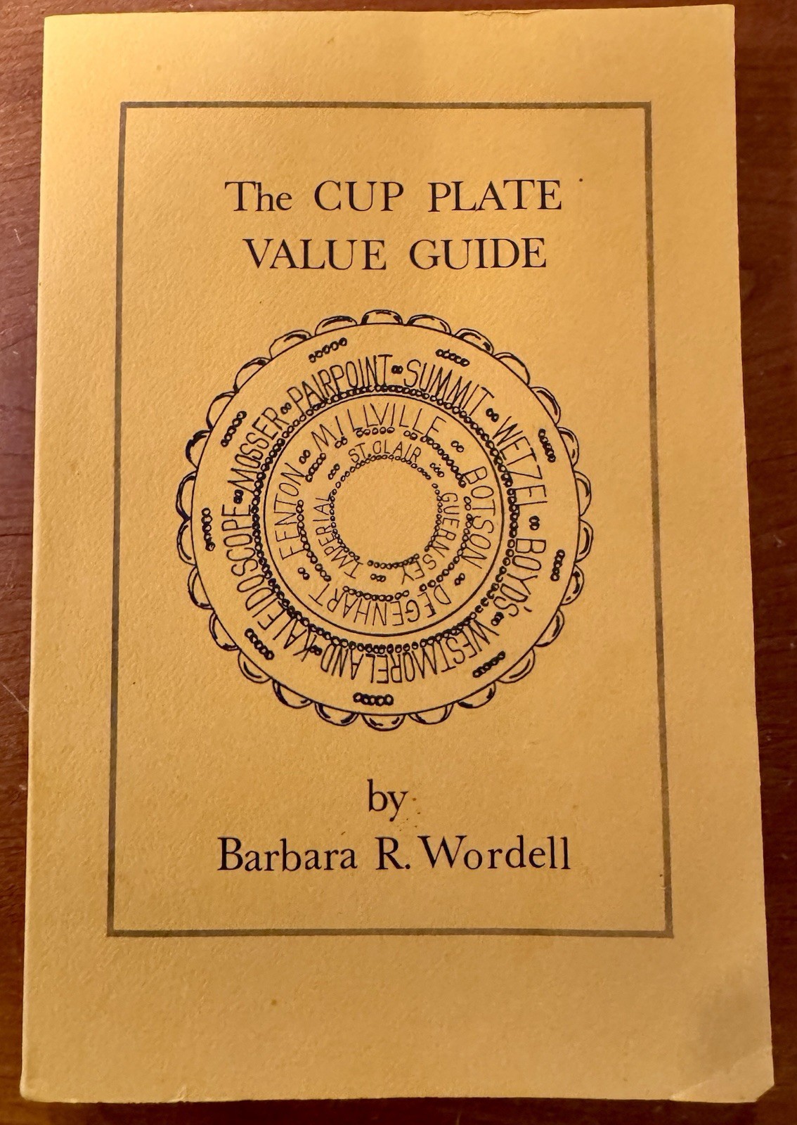The CUP PLATE GUIDE Signed By Author Barbara R. Wordell 1983 Paperback Book