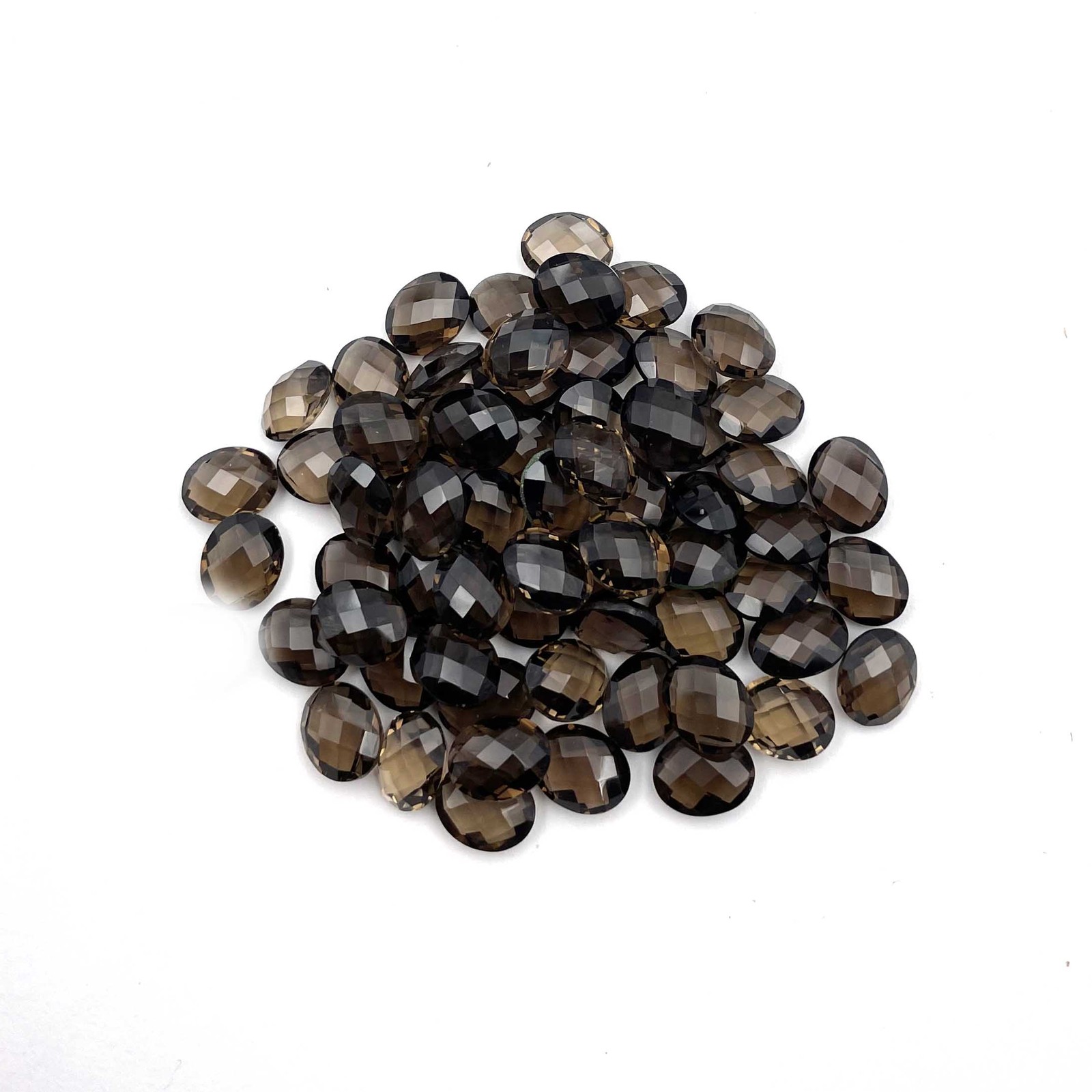 Natural Smoky Oval Briolette Cut Loose Stone 8*10 MM 72 CT 32 Pcs