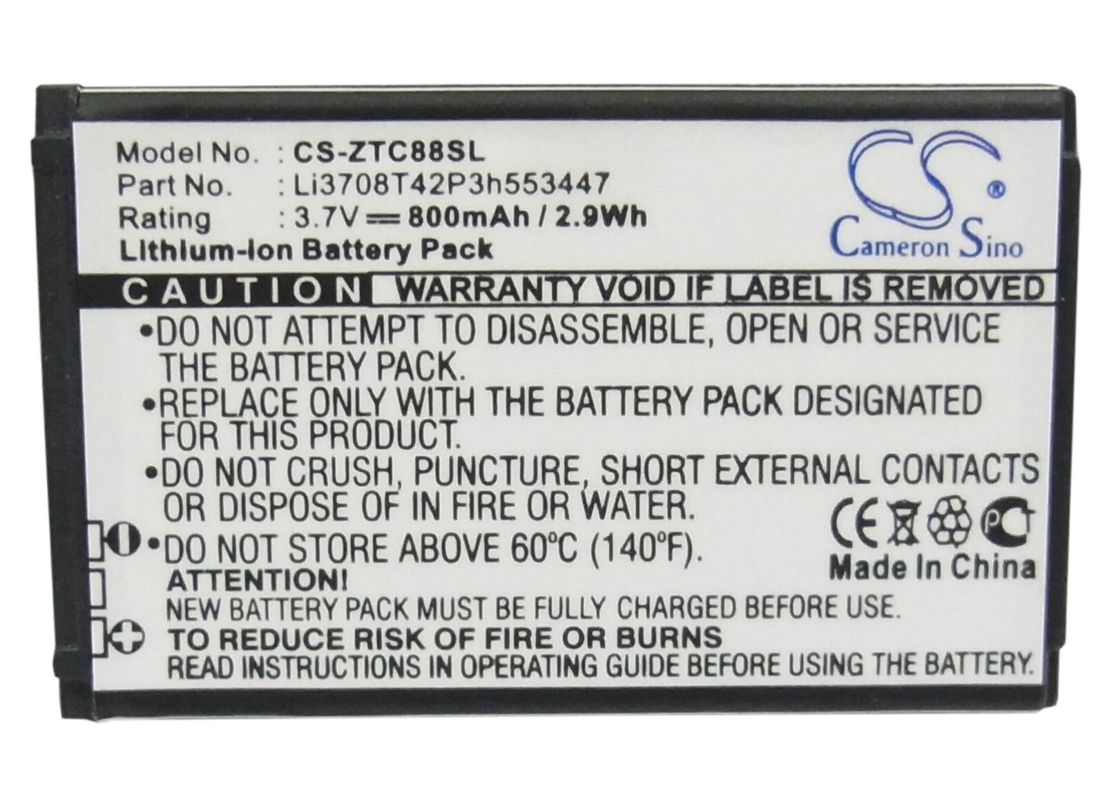 BATTERIE 800mAh Type Li3708T42P3H553447 For Orange Sydney ZTE-G R250
