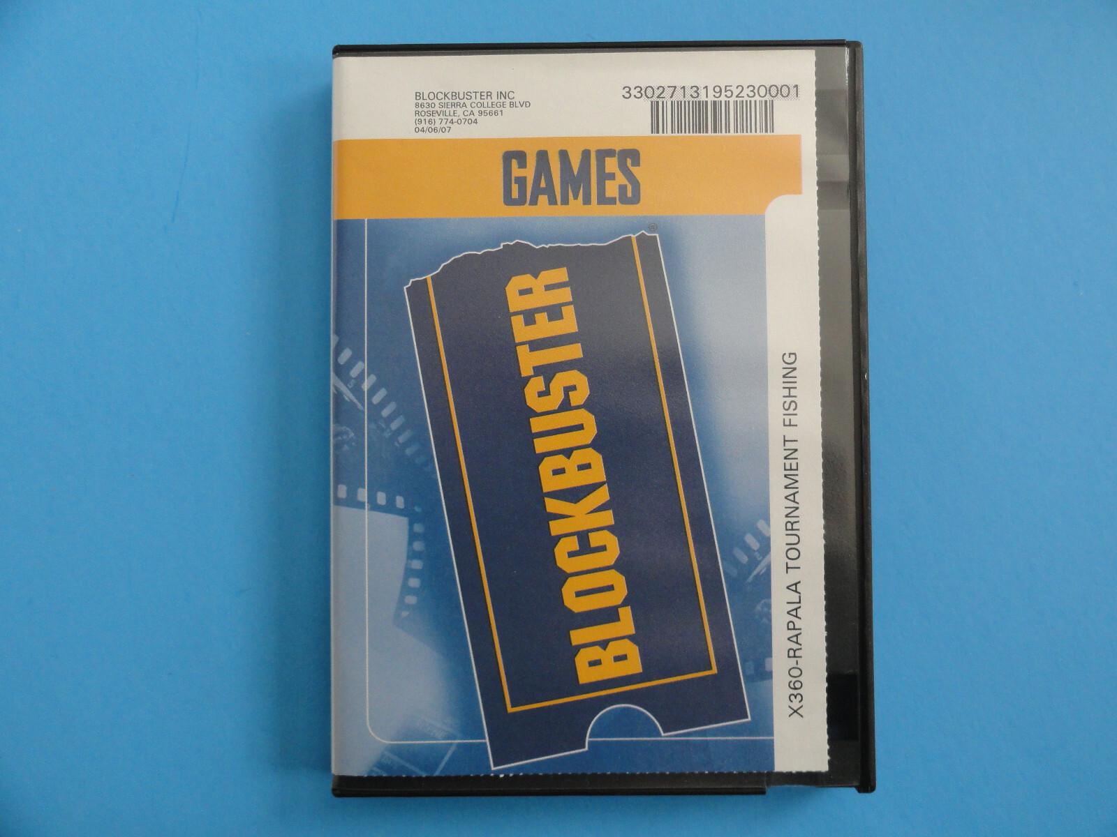 XBOX 360 RAPALA TOURNAMENT FISHING - BLOCKBUSTER VIDEO RENTAL CASE - NO GAME