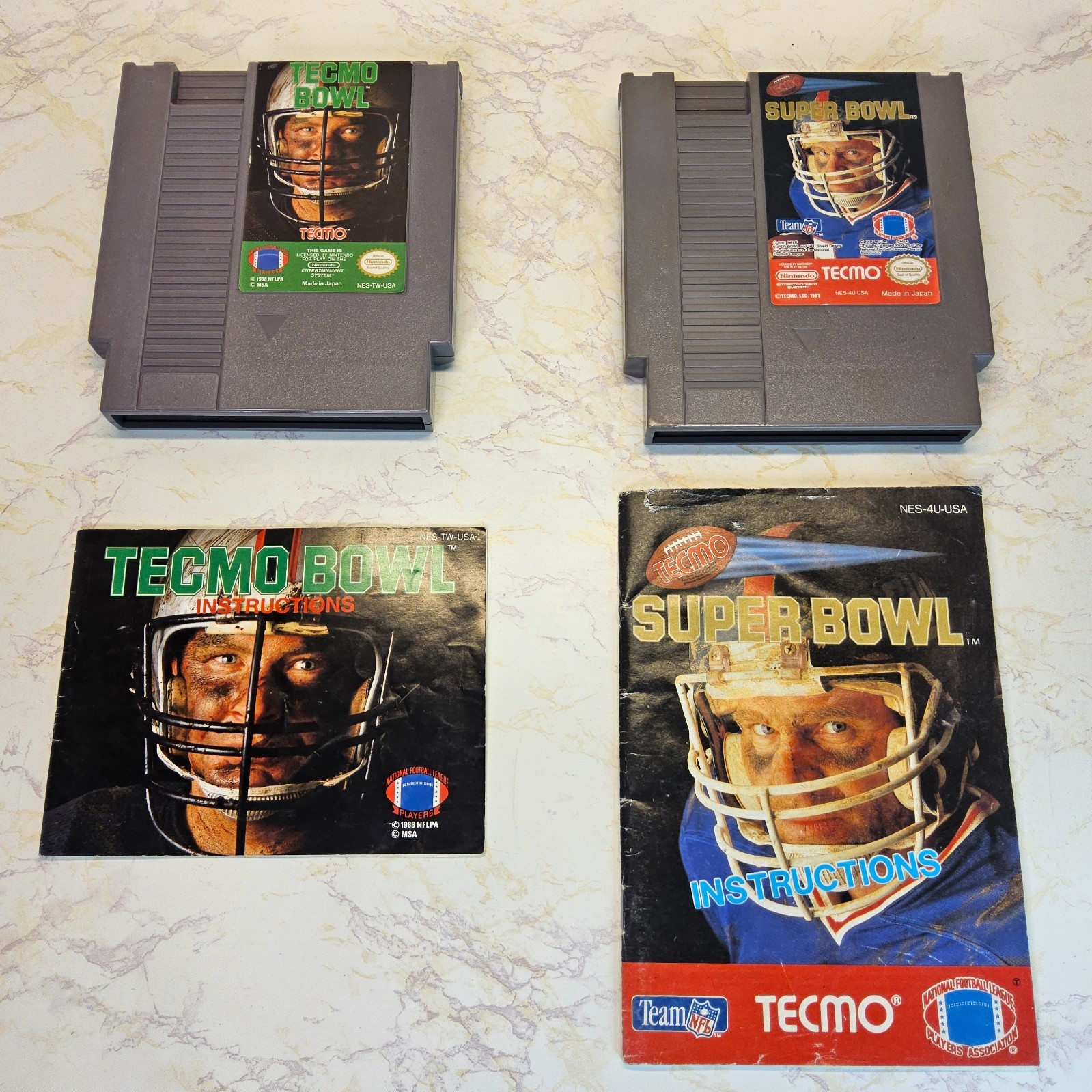 Tecmo Bowl Super Bowl NES Carts with Manuals VTG Tested Authentic Games Nintendo