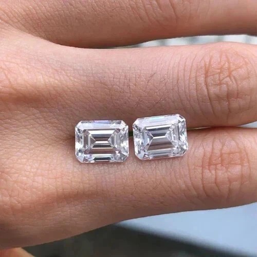 Premium Lab Grown Diamond 2 Ct Emerald Cut Certified VVS1 Natural D Color f408