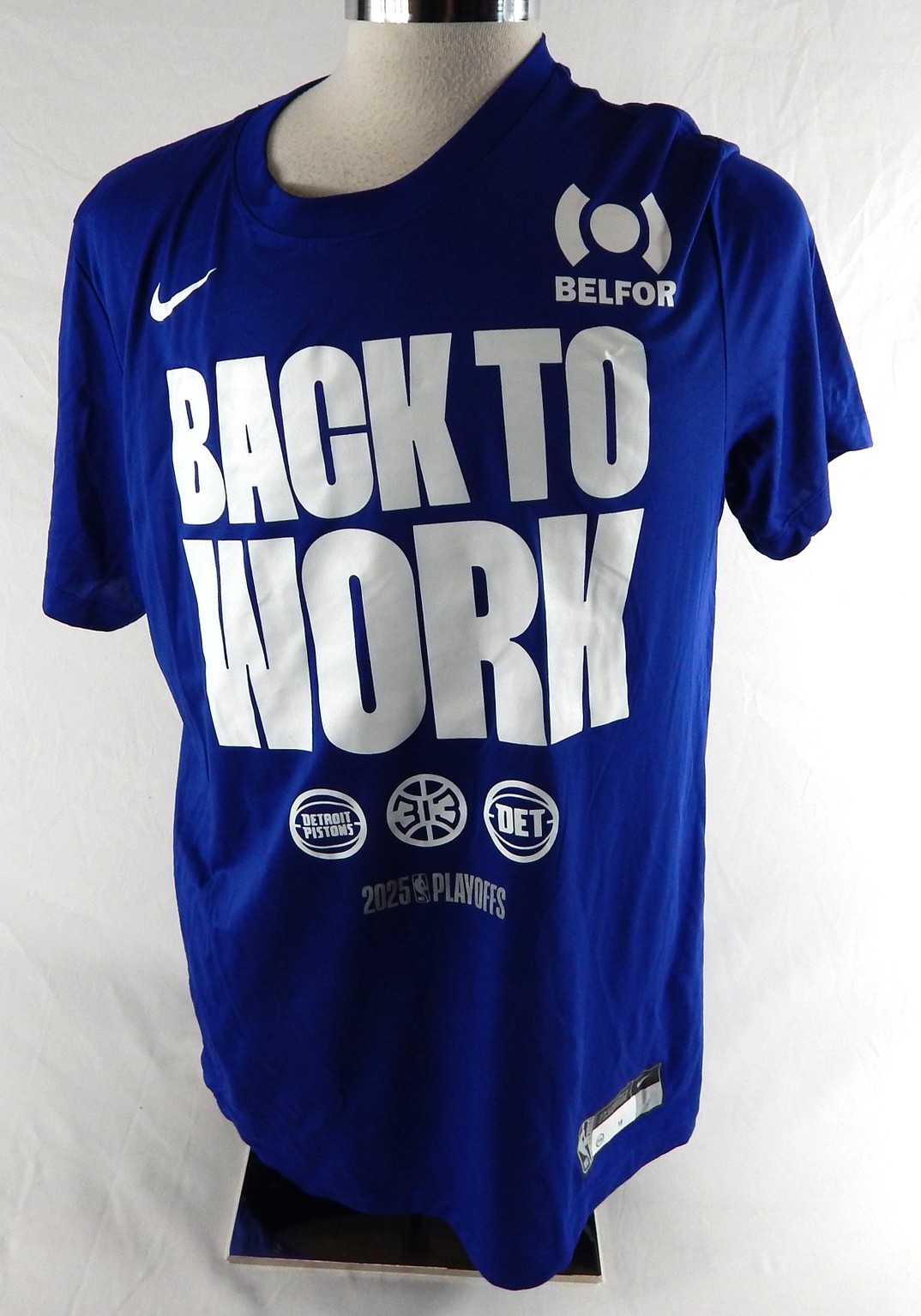 2024-25 Detroit Pistons Simone Fontecchio #19 Game Used Blue Shirt Playoffs XL 6
