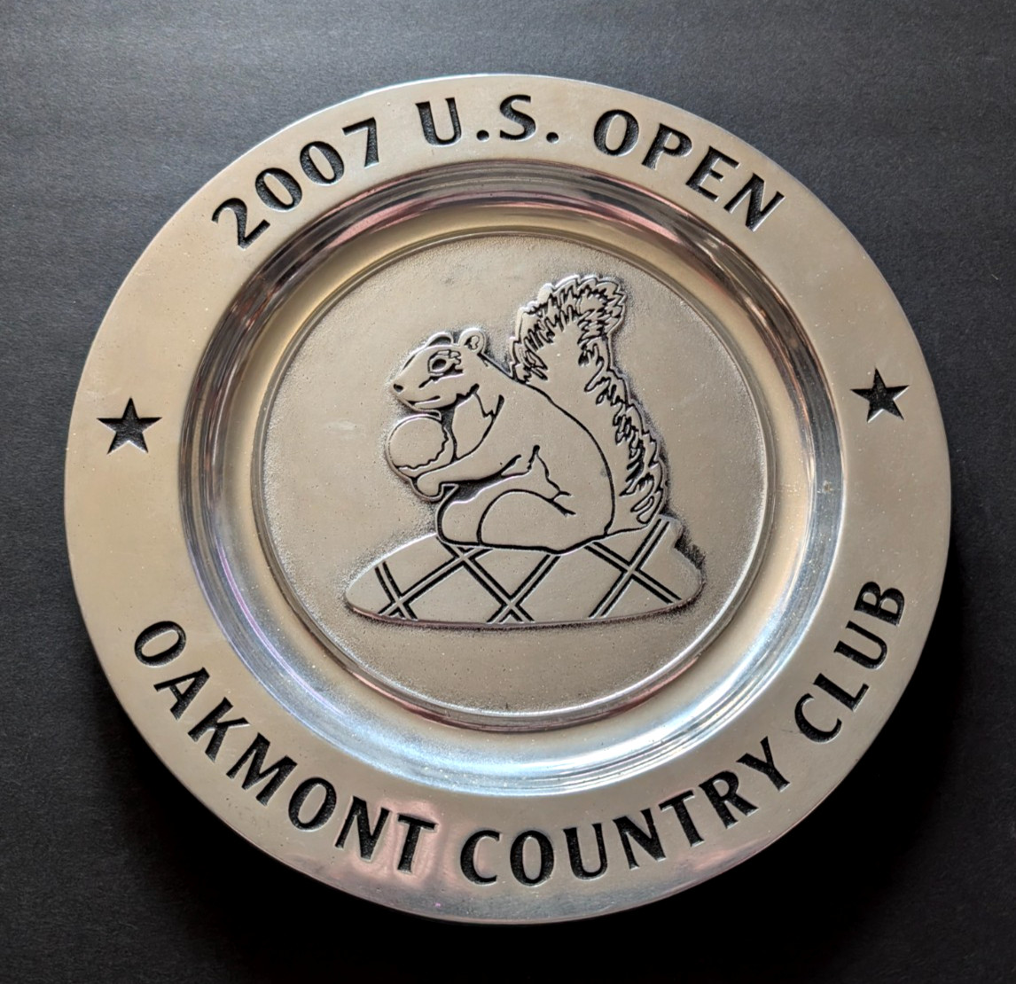 vtg - 2007 U.S. OPEN CHAMPIONSHIP - Pewter plate - PGA Tour golf - Oakmont CC