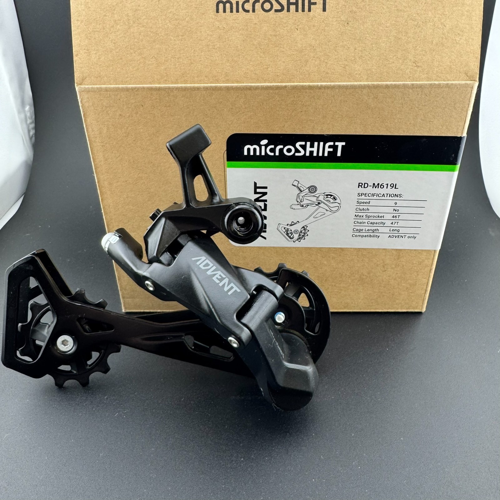 microSHIFT Advent RD-M619L 9 Speed Rear Derailleur for microSHIFT Advent System
