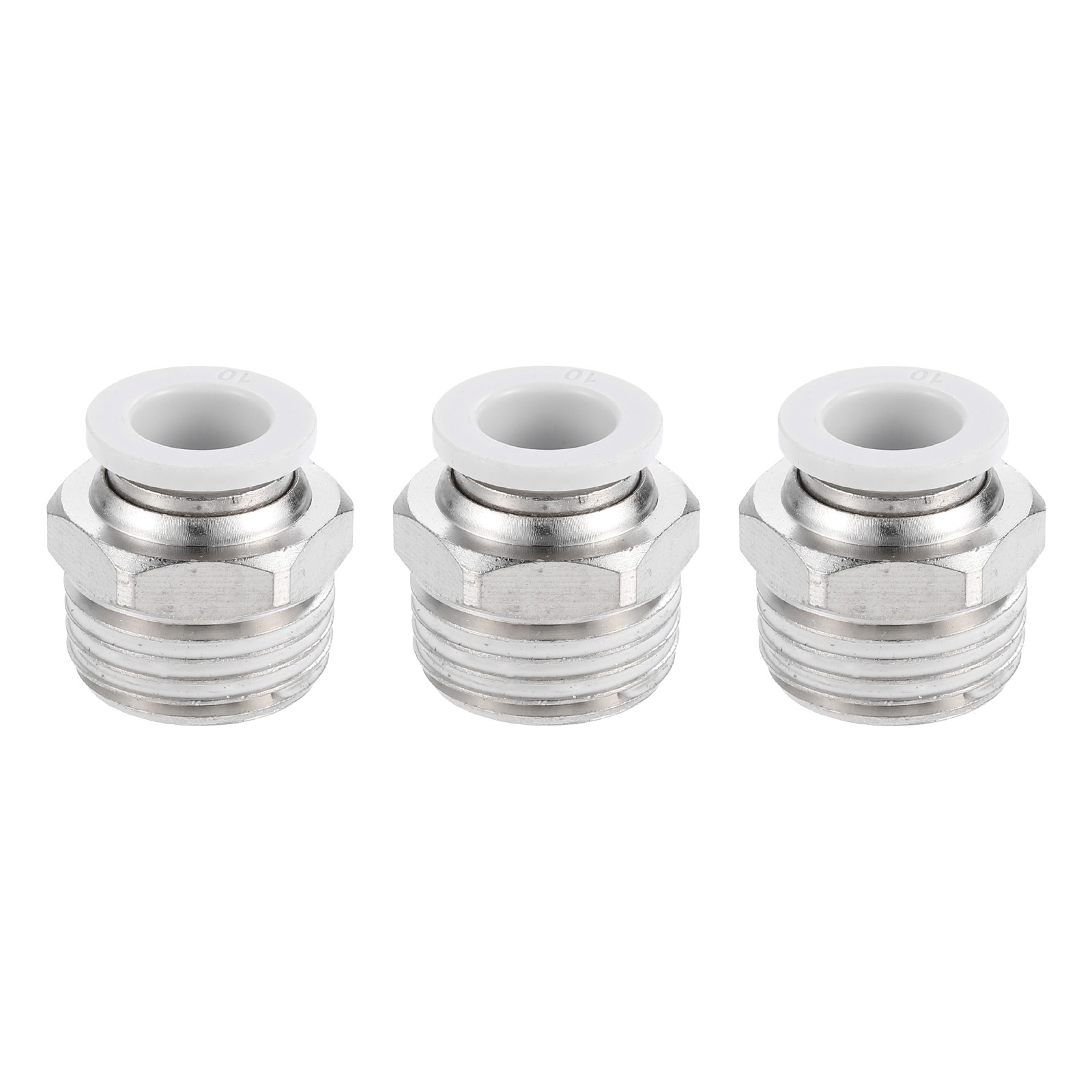 3Pcs Pneumatic Fitting, 10mm Tube OD x 1/2" PT Push to Connect Pneumatic Fitting