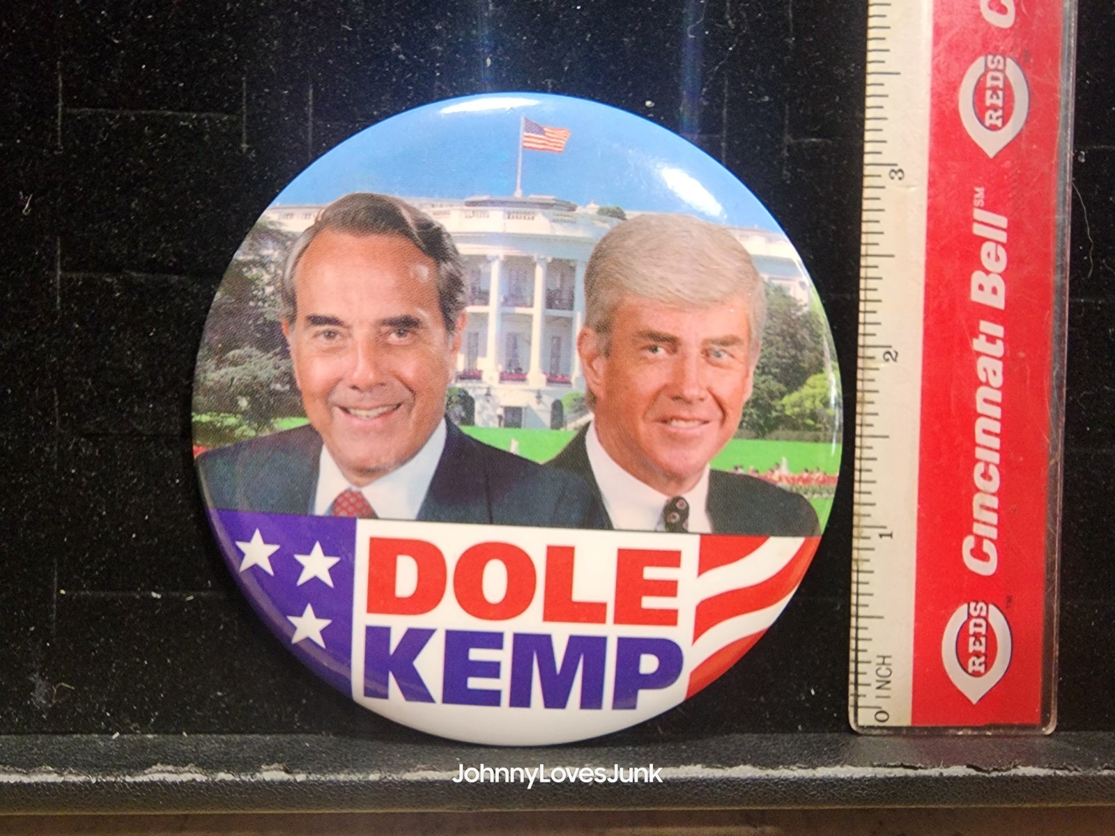 Vintage Bob Dole/Kemp Jack Presidential Political Pinback Button Used