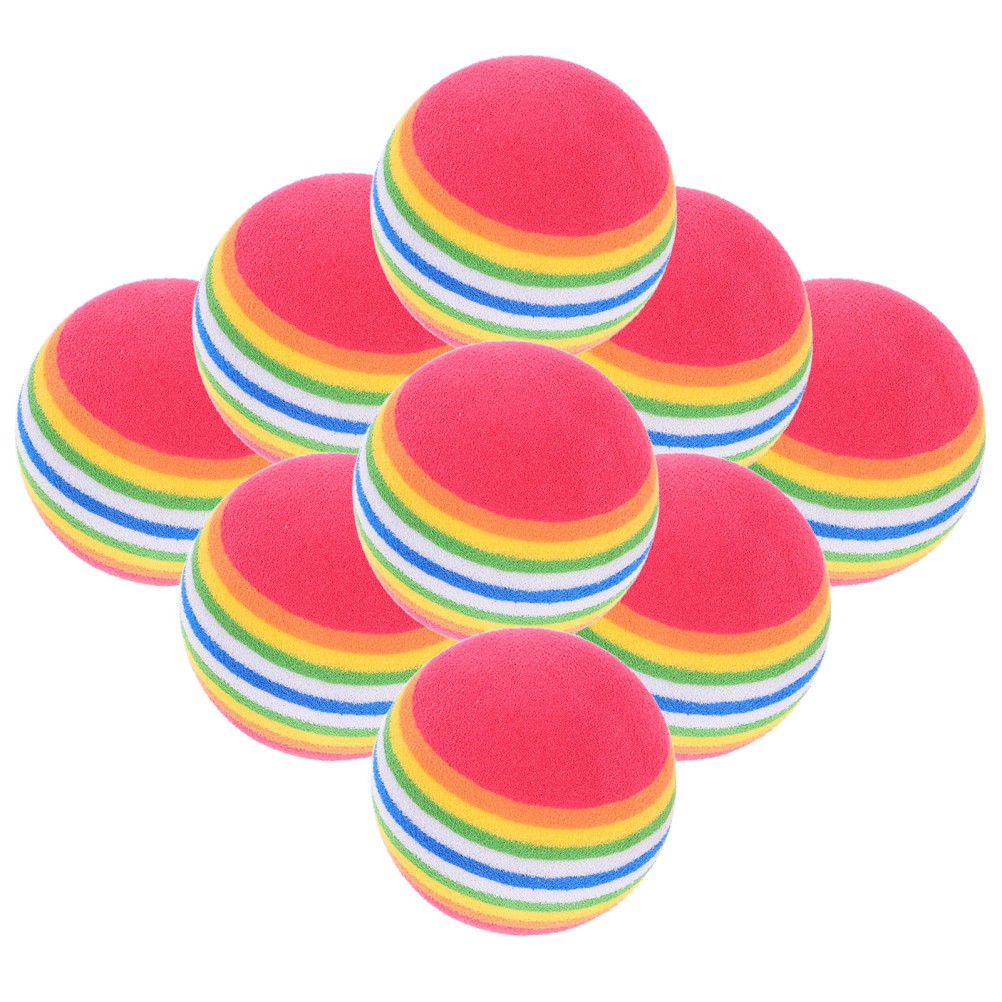10 Pcs EVA Rainbow Floating Pet Ball for Kitten Cats Interactive Chew Training