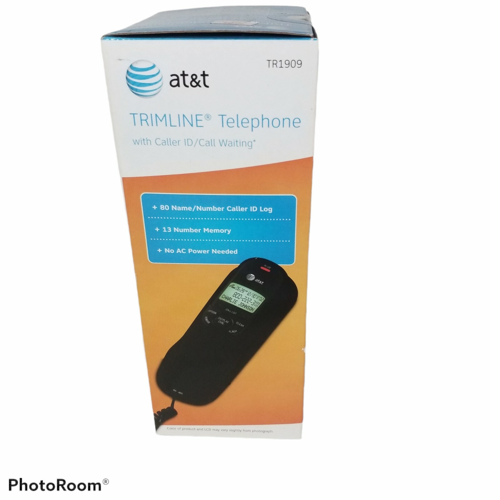 AT&T TR1909BLACK Trimline Corded Phone With Caller Id, Black