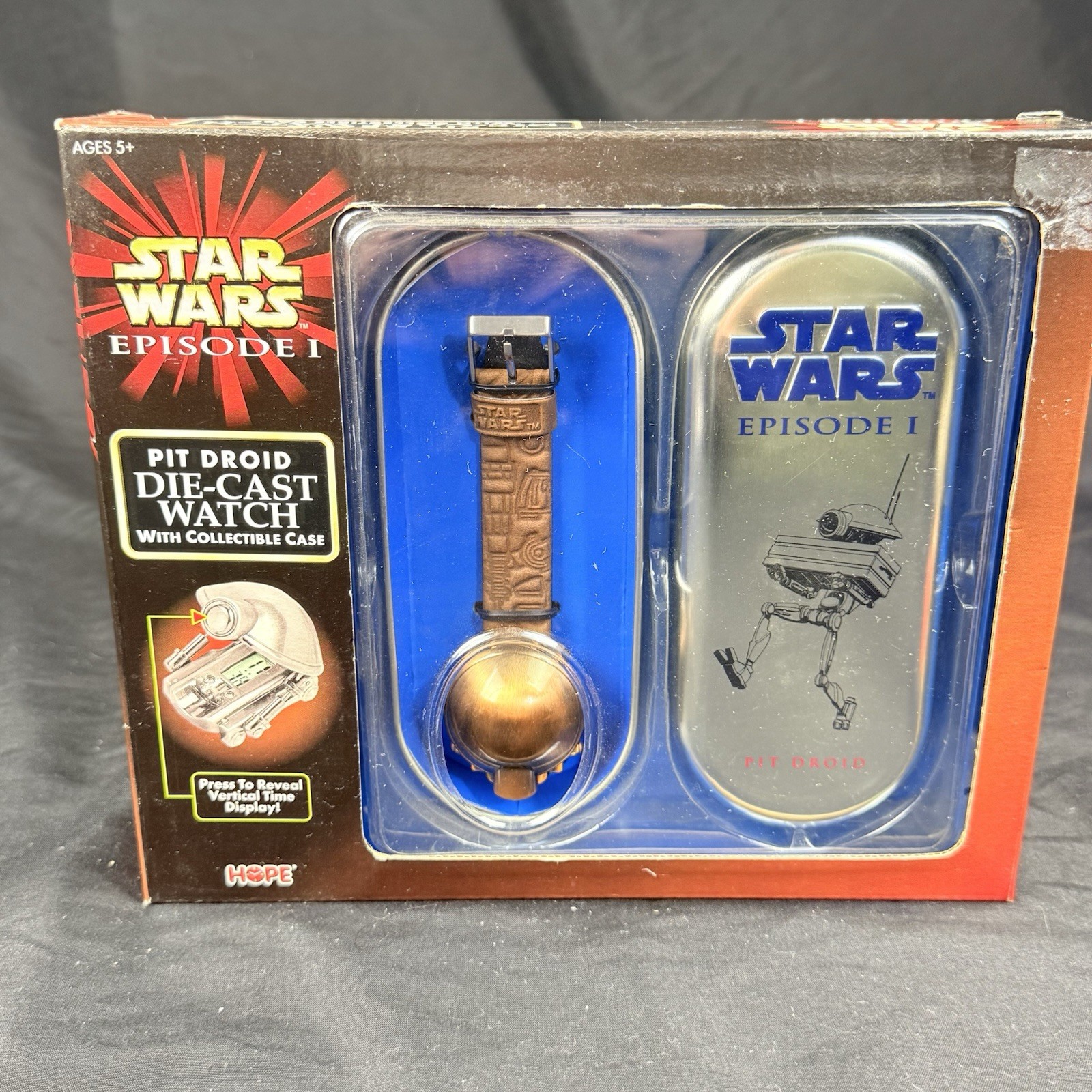 1999 Star Wars Episode 1 PIT DROID  Die-Cast Watch w/ Collectible Card Case VTG
