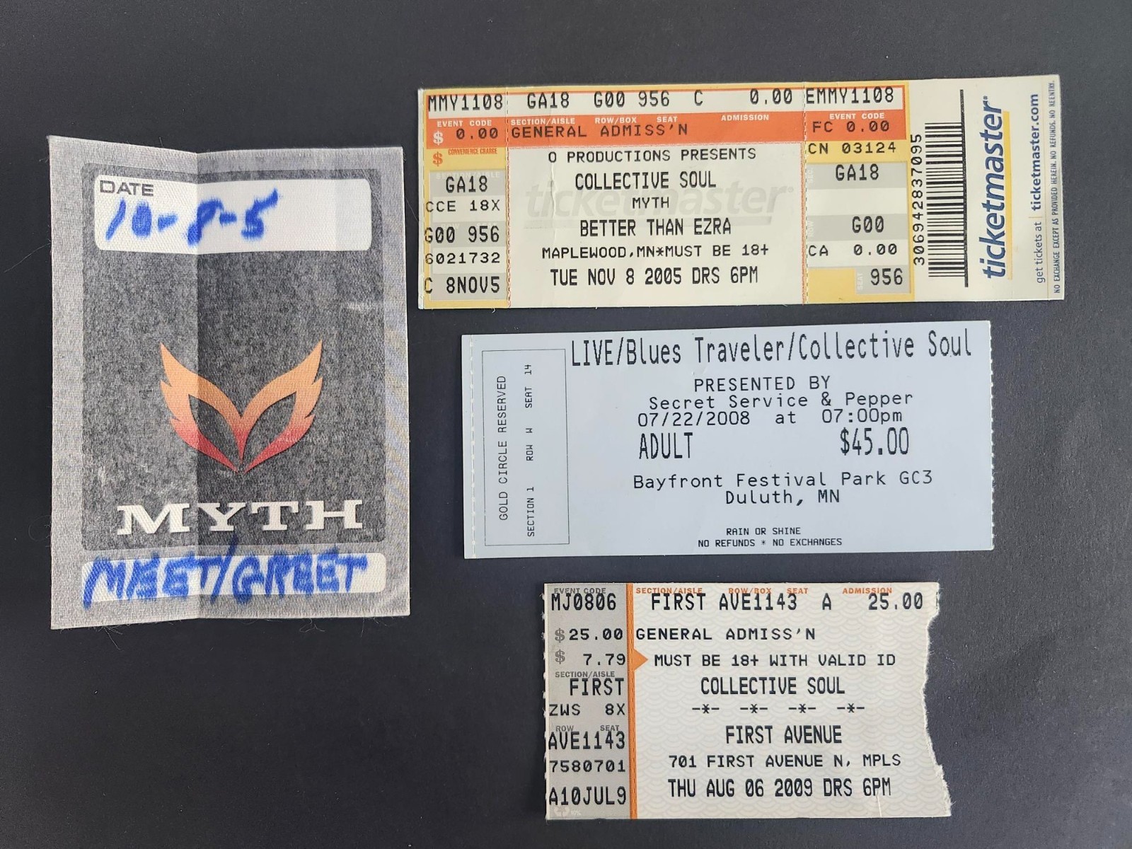 3 COLLECTIVE SOUL CONCERT TICKETS + M & G PASS BETTER THAN EZRA BLUES TRAVELER