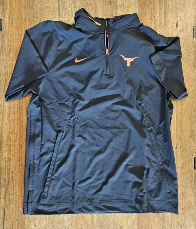 Nike Texas Longhorns 1/4 Zip Pullover Men’s XL Short Sleeve Jacket w Hood Black