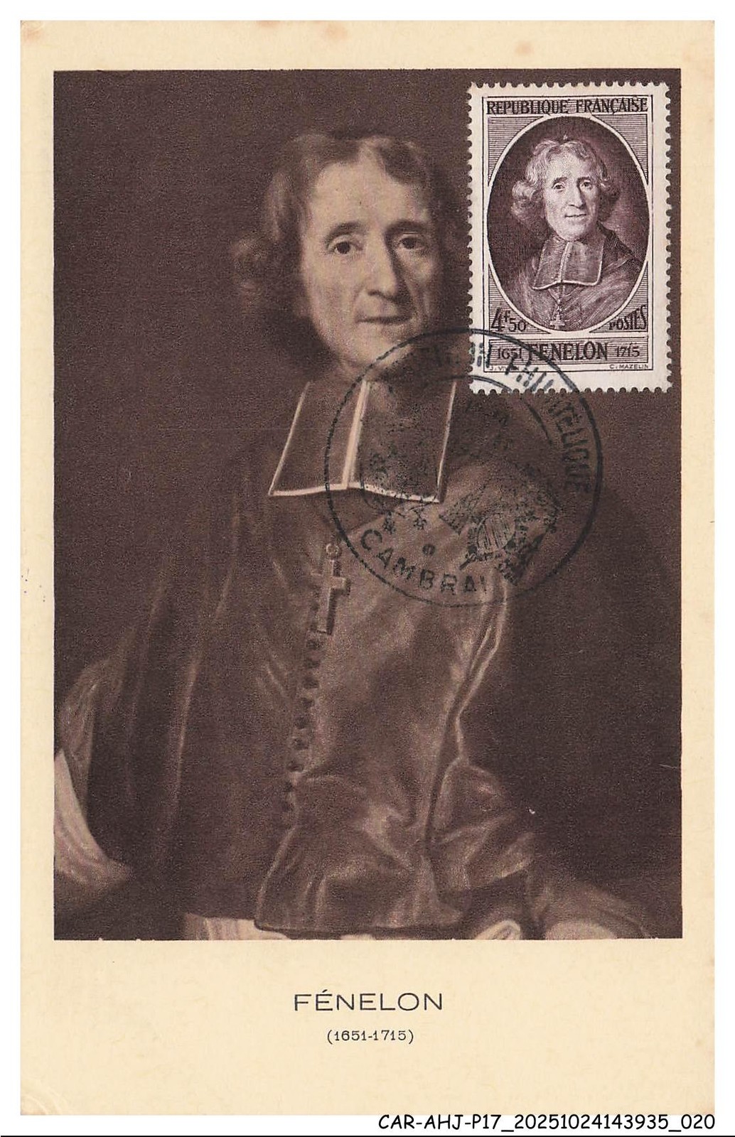 CAR-AHJP17-0787-MAXIMUM - Fénelon - 1947