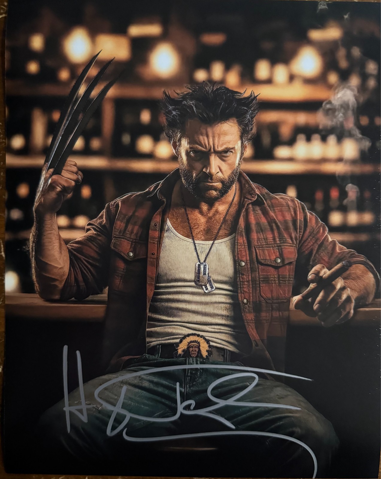 Hugh Jackman Wolverine Signed Autographed Signature 8x10 Matte Photograph COA