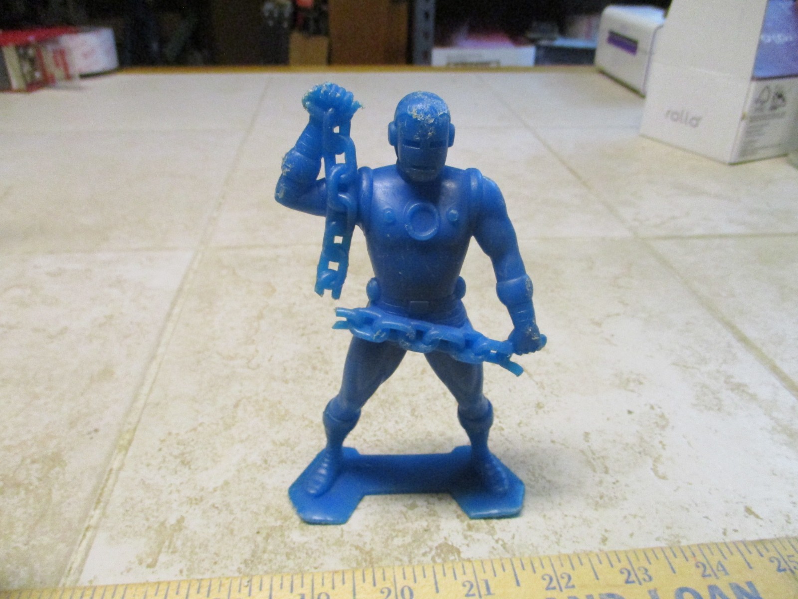 VTG 60s Original Marvel Plastic Marx Comic Super Hero Iron Man Blue Figure J32