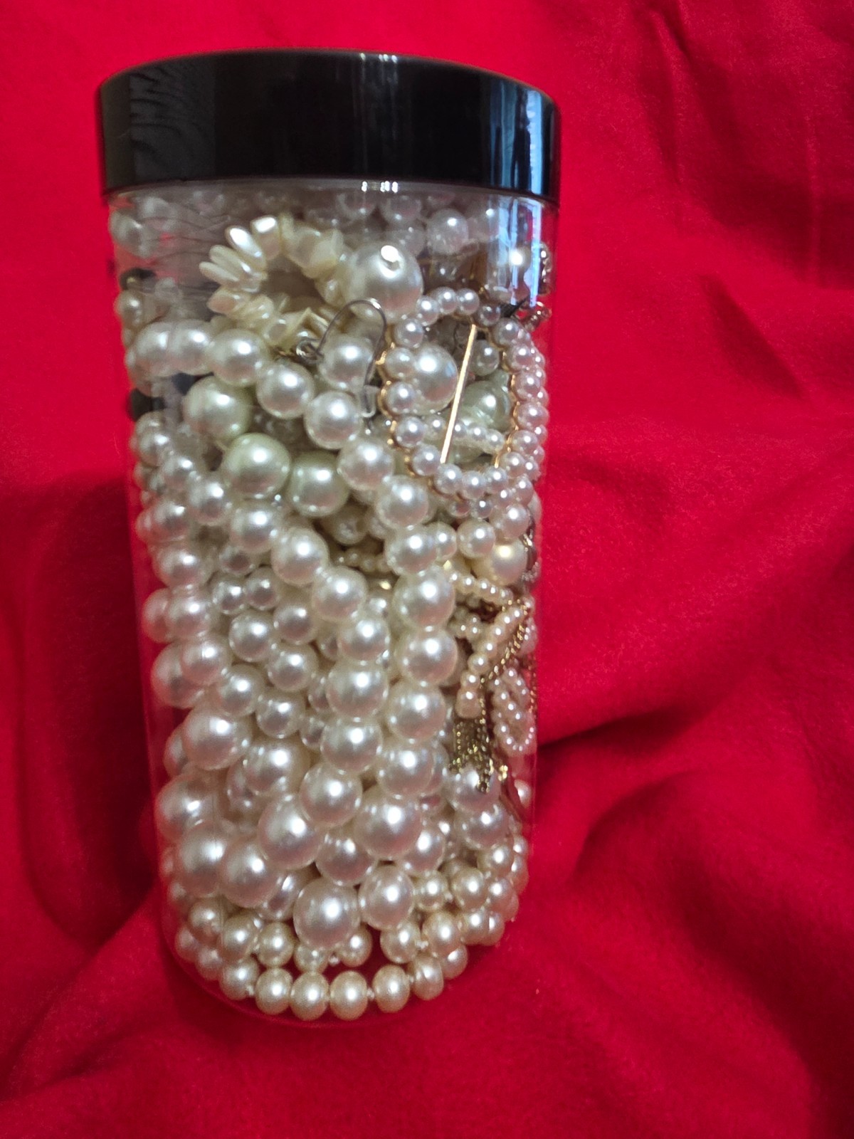 Mystery Jewelry Jar - Pearl Themed Jewelry  32oz Lot A1