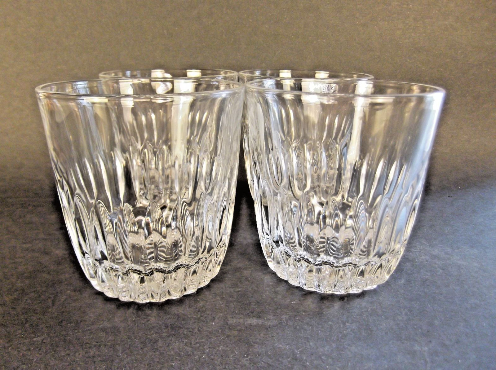 Princess House Highlights Tumbler-Rocks  Lowball  Glasses Crystal- Set of 4