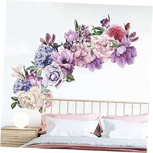 Flowers Wall Stickers Peony Rose Wall Decals for Living Peonies Flowers-10