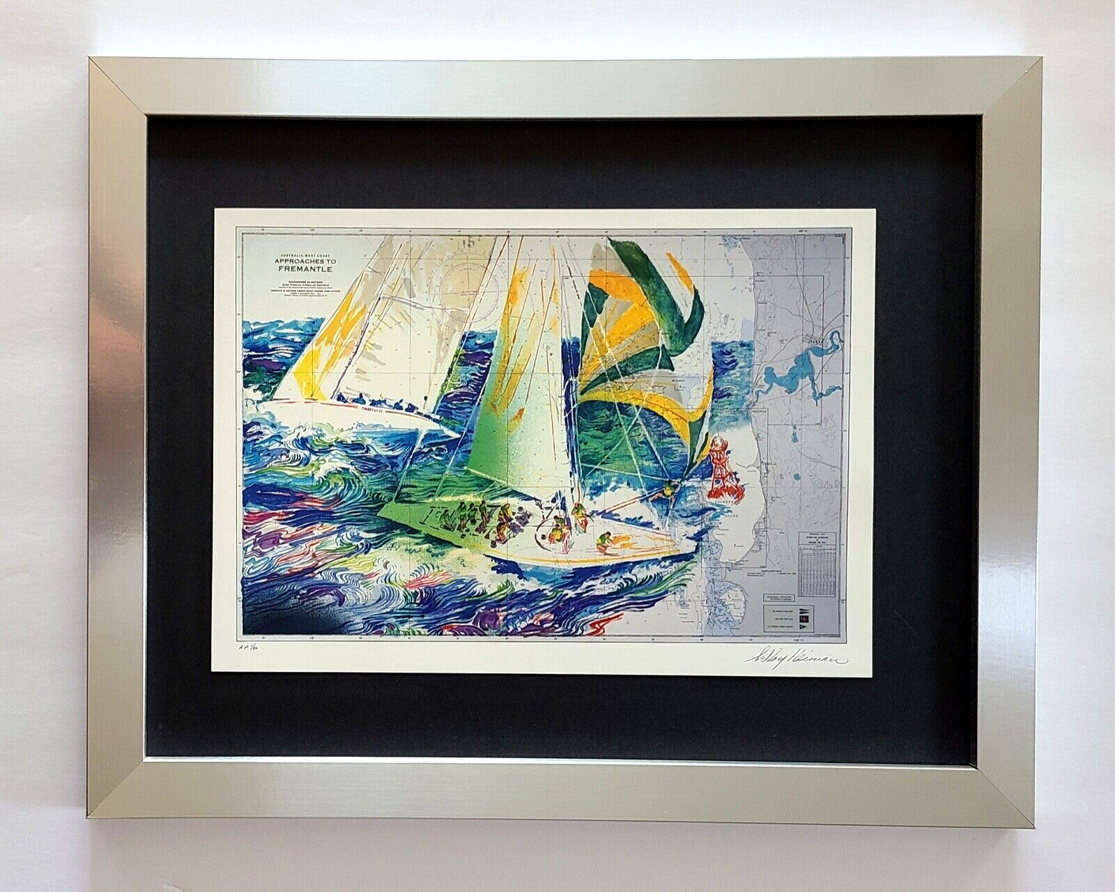 LEROY NEIMAN +  1980's VINTAGE SIGNED PRINT FRAMED + AMERICA'S CUP!