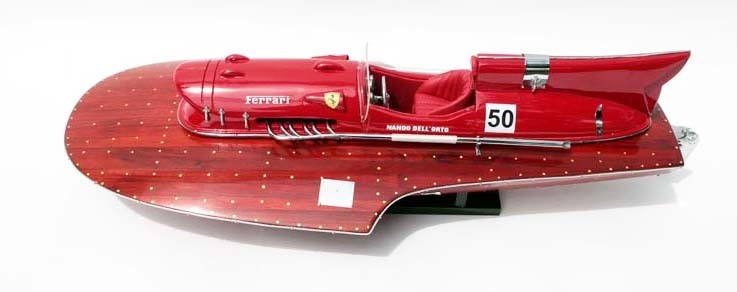 Precision Ferrari Hydroplane 1954 50cmL Wooden Finished el