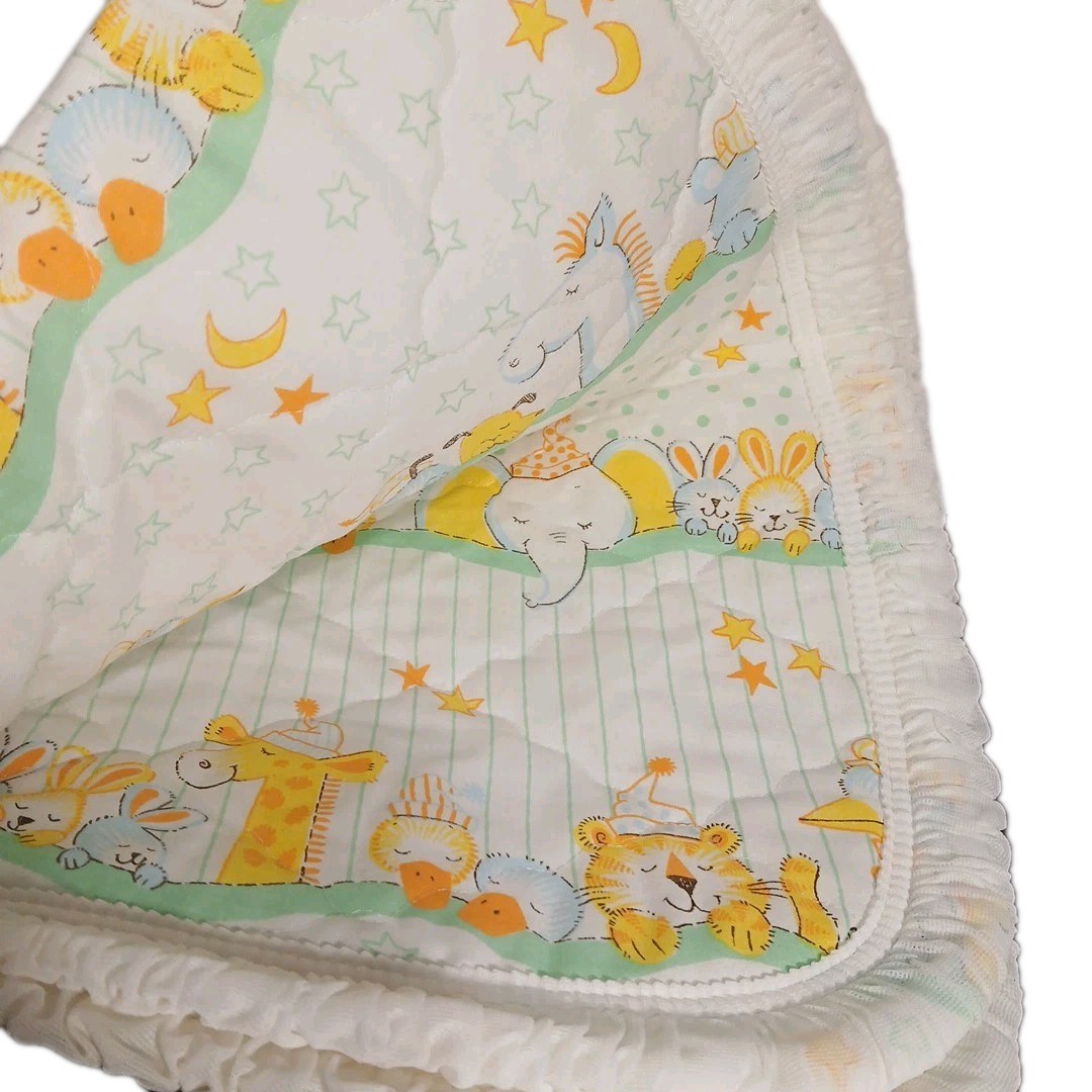 Vintage BABY Blanket Quilt Toddletime JC Penneys Dreamtime Animals NEVER USED 