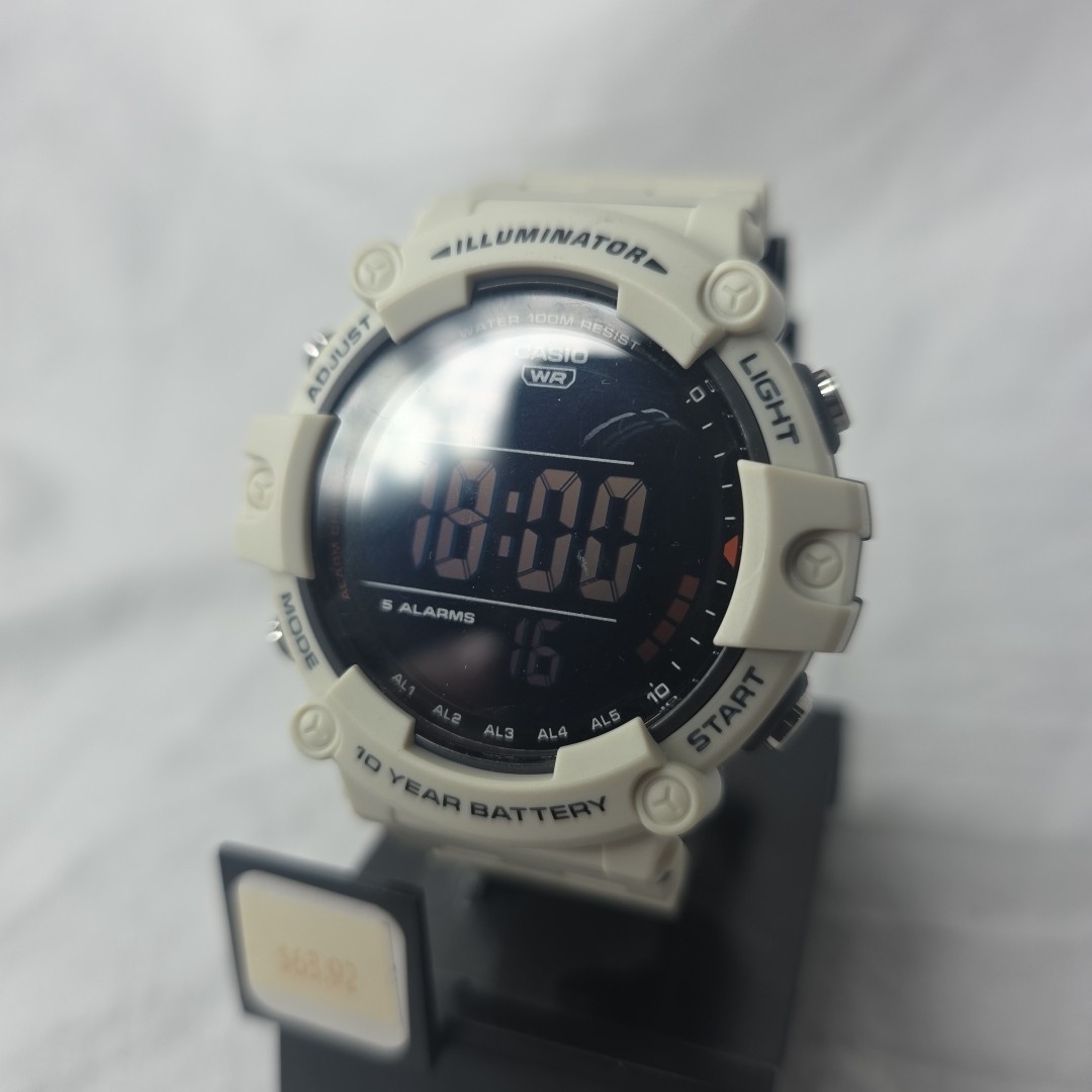 Casio Men's Watch AE1500WH Illuminator 50mm Off-White Resin Quartz Digital (CWE)