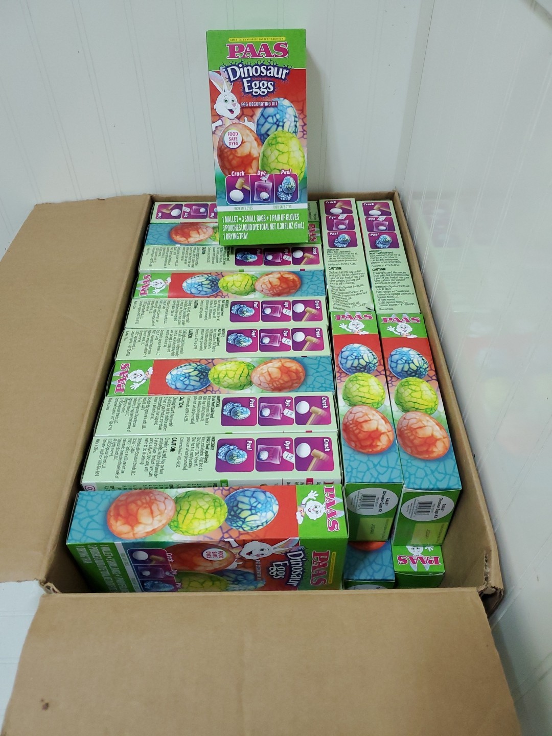 New PAAS 1 Case Lot x32 Boxes DINOSAUR EGGS Crackle Decorating Kits Dye Mallet +