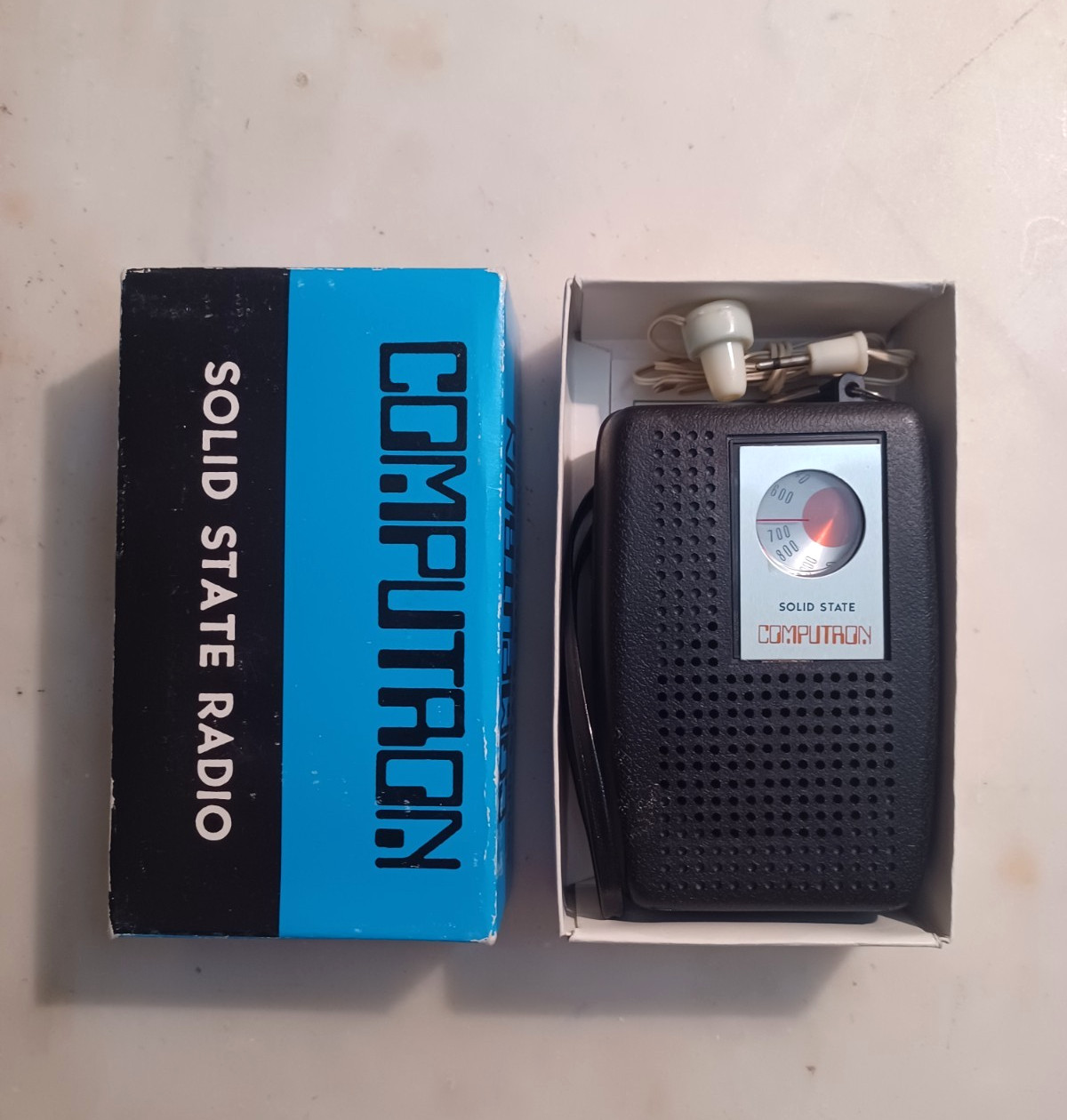 VTG Computron Solid State AM Radio Tested Powers On Collectible Portable Radio