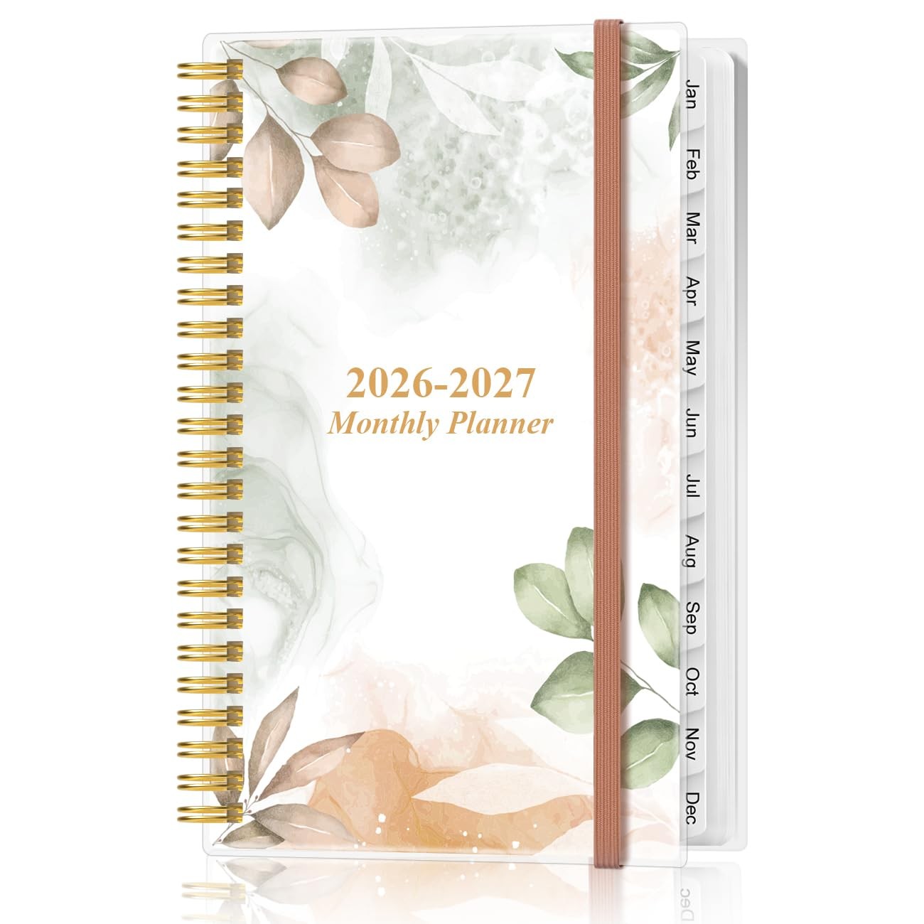 2026-2027 Monthly Planner - January 2026 - June 2027, 3.75" x 6.5", Rose Leaf 