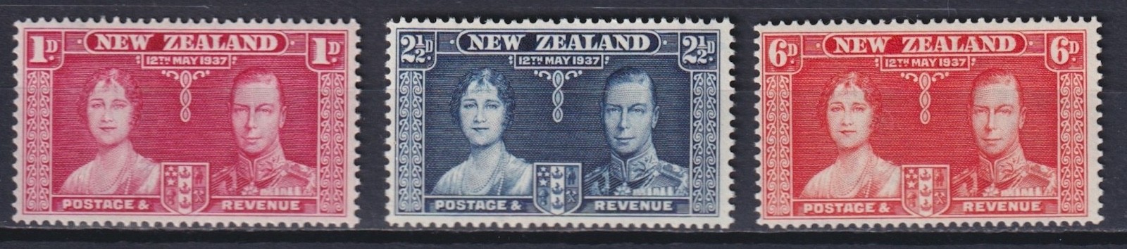 New Zealand 1937 Michel 232-234 Coronation, King George VI MNH**