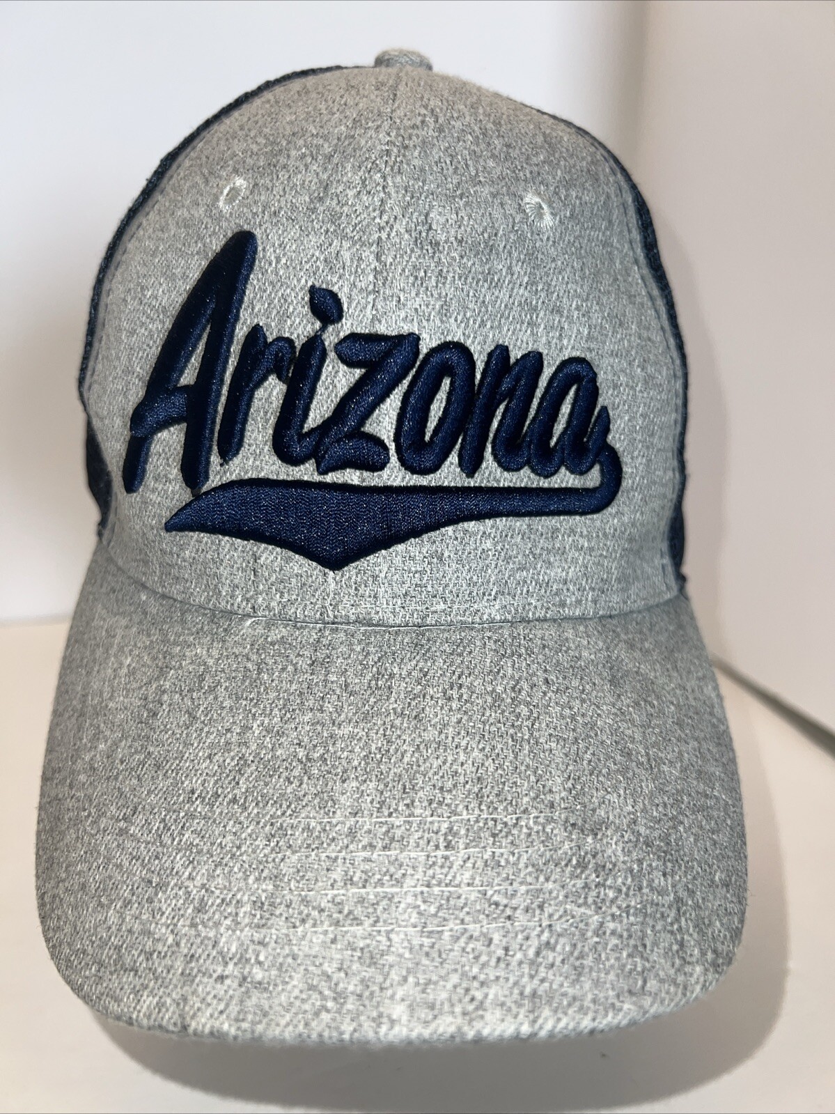 Arizona Navy Embroidered on Gray  Navy Trucker Hat Cap Snapback EUC