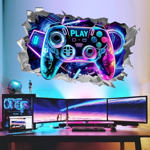  3D Game Wall Stickers Gamer Controller Gaming Peel and Stick Wall Art Decals 