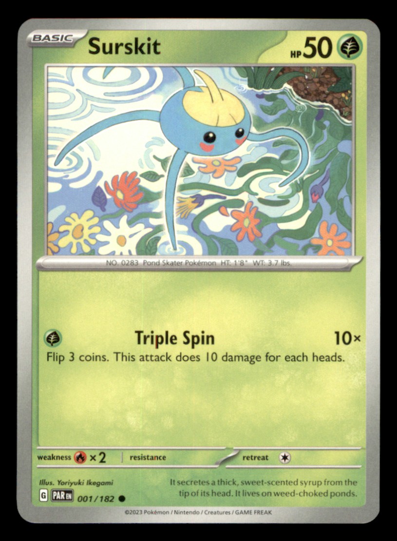 Surskit Common SV04: Paradox Rift 001/182 NM Normal Pokemon