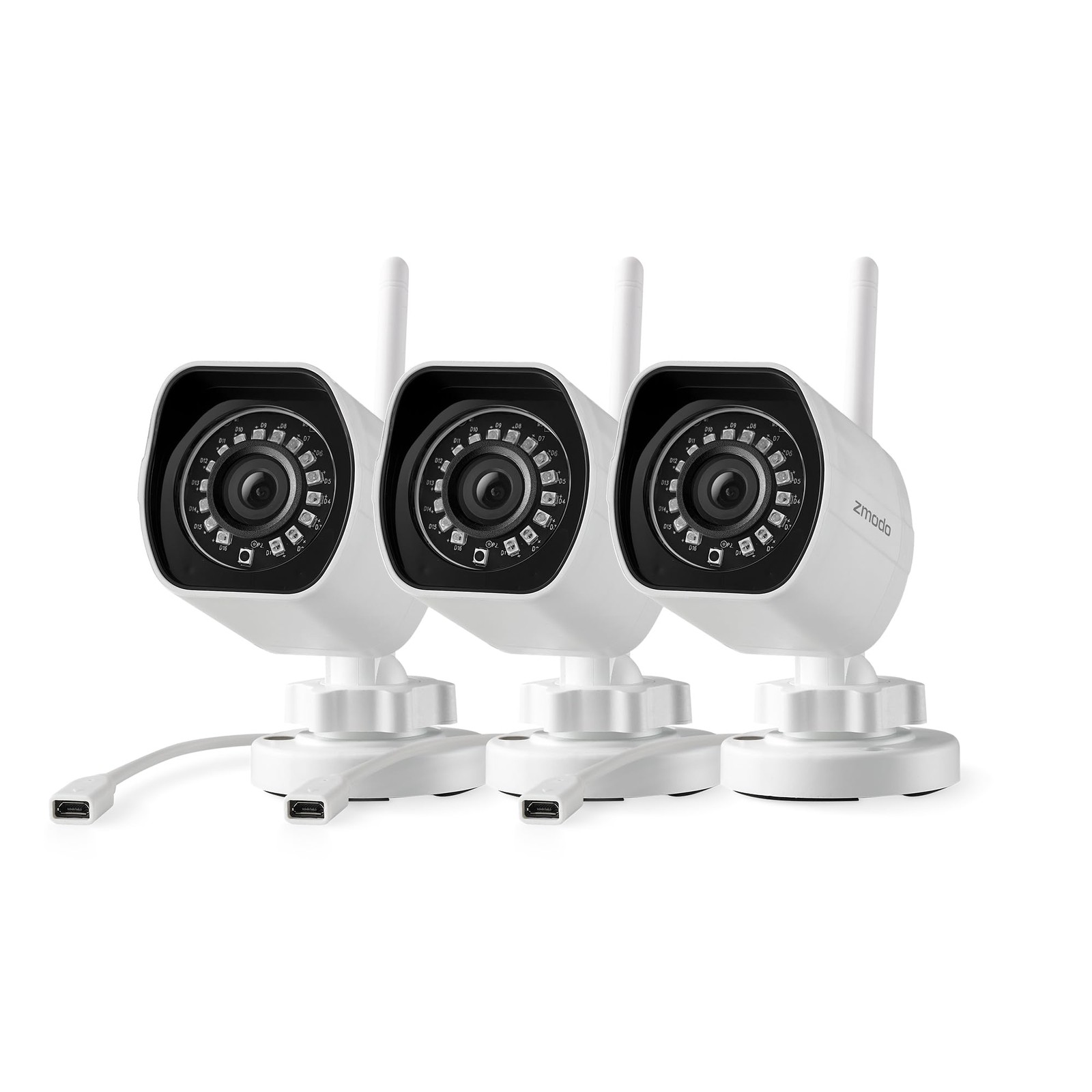 Security Camera Outdoor 3 Pack 1080p Wireless WiFi Night Vision Metal