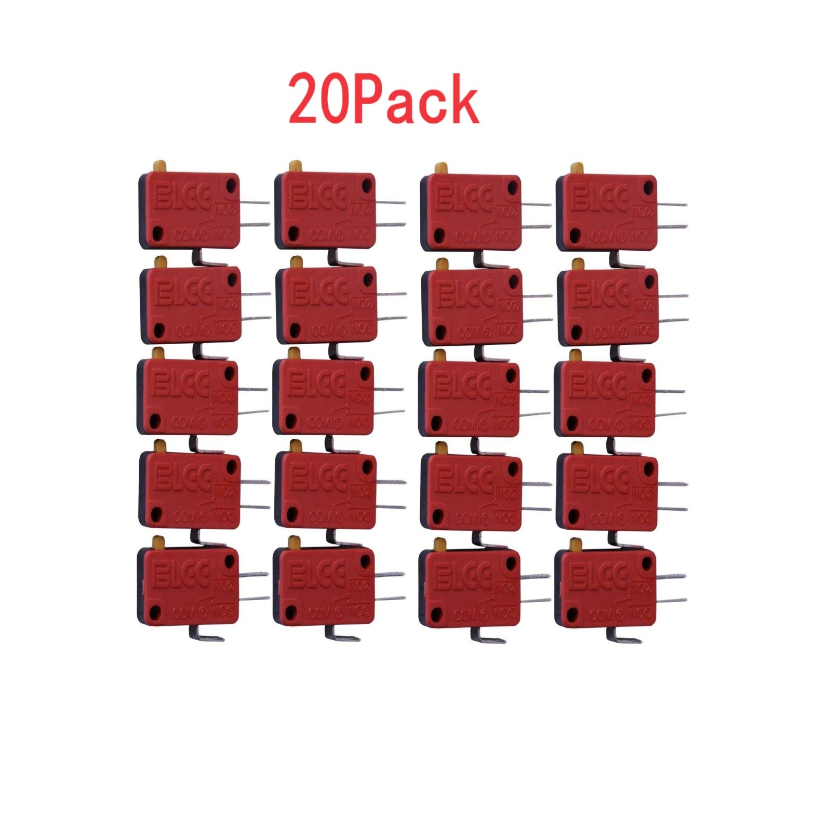 20Pcs Red New 3 Pin Microswitch Push Button For Arcade Mame Jamma Games D