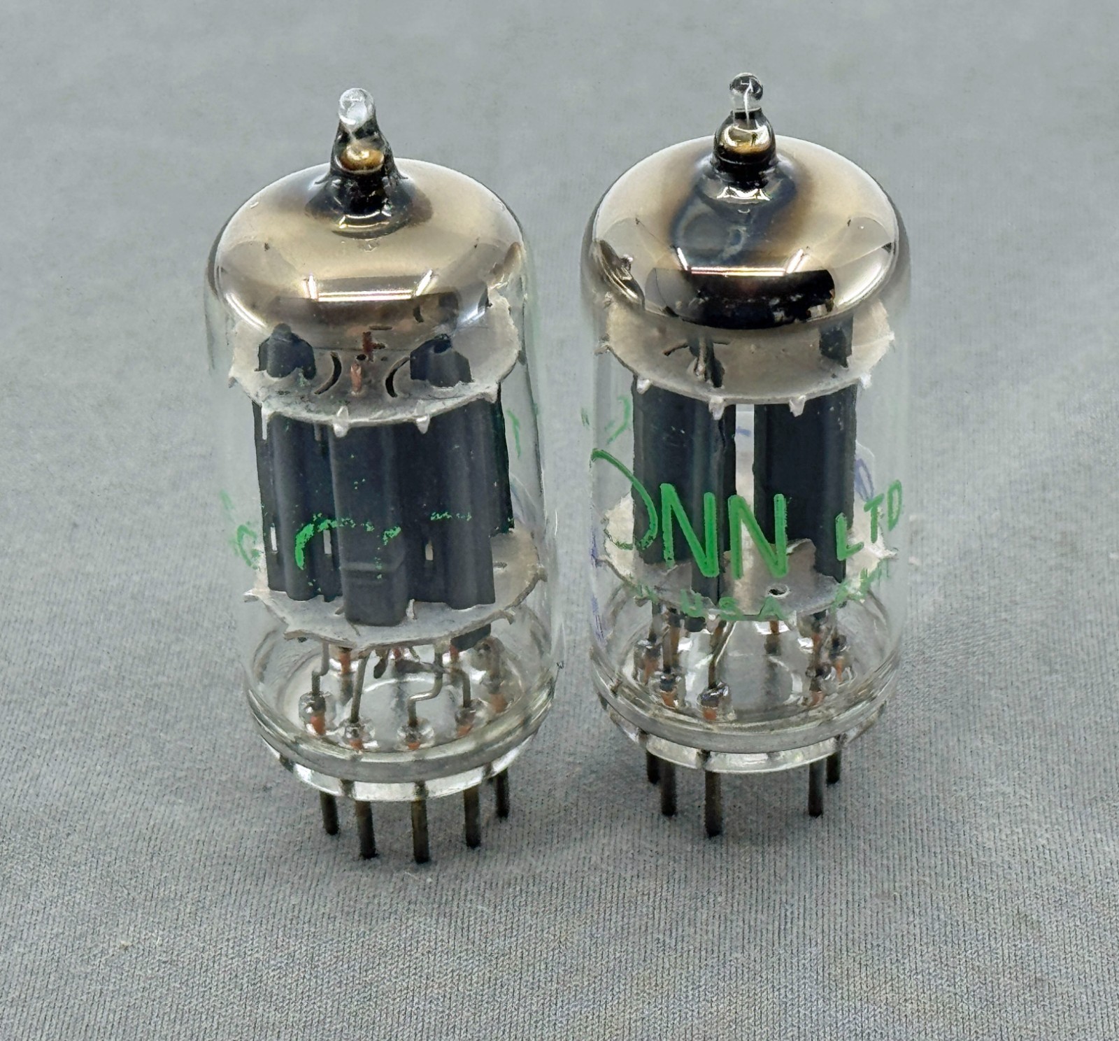 (2) Sylvania CONN 12AU7A ECC82 Tubes Gray Plates O Getters Tests NOS