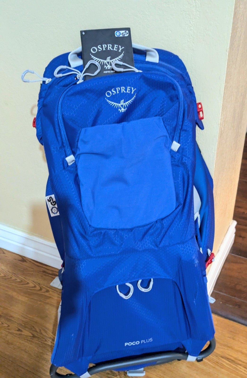 Osprey Poco Plus Blue Baby Backpack Carrier Size Adjustable Storage Pocket