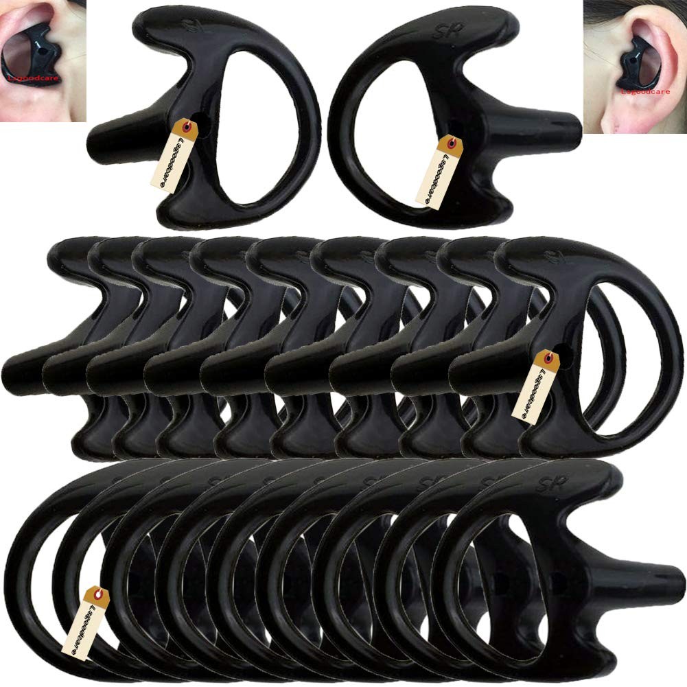 2 Way Radio Ear Mold Black Small, 20Pcs Replacement Earbud Earmolds Left Righ...