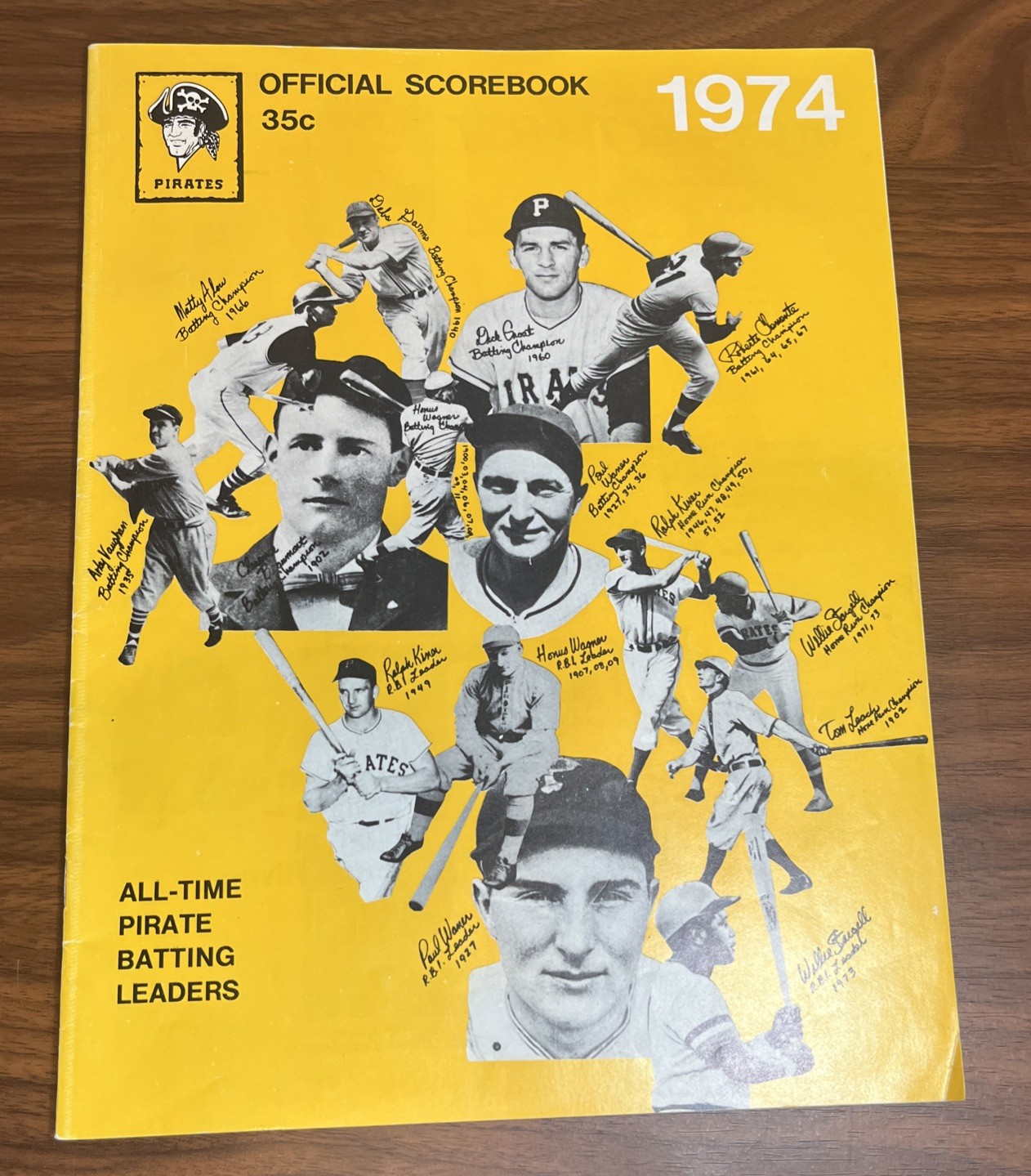 1974 Pittsburgh Pirates MLB Baseball Official Souvenir Scorebook Dodgers WRITING