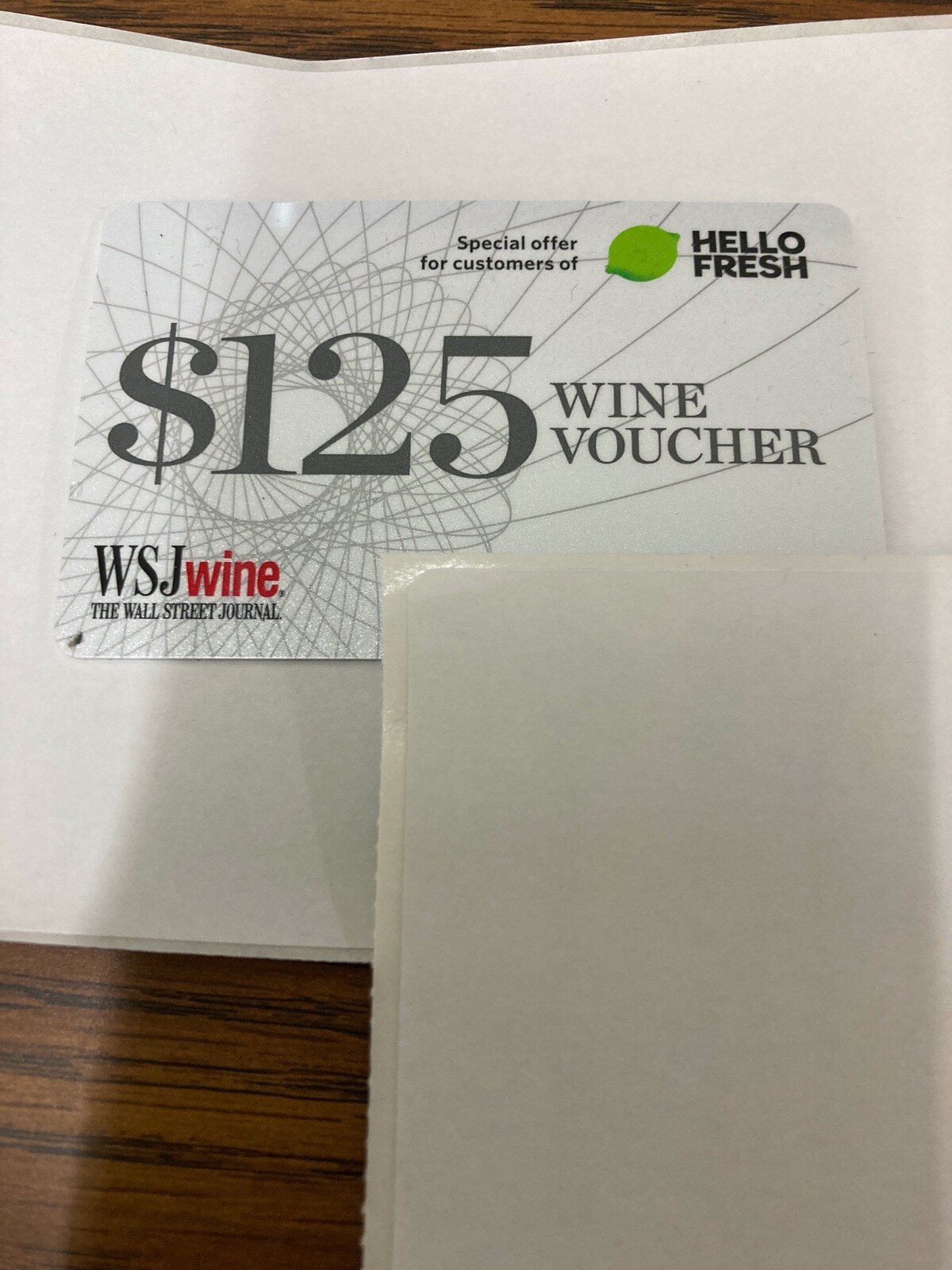 WSJ $125.00 Wine Voucher
