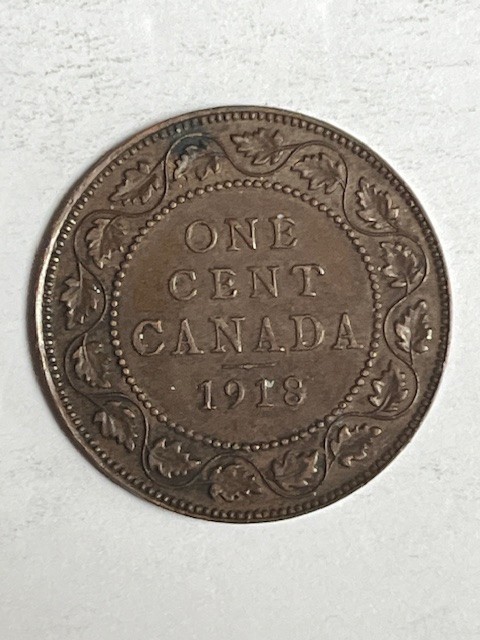 CANADA 1918 One 1 Large Cent King George V