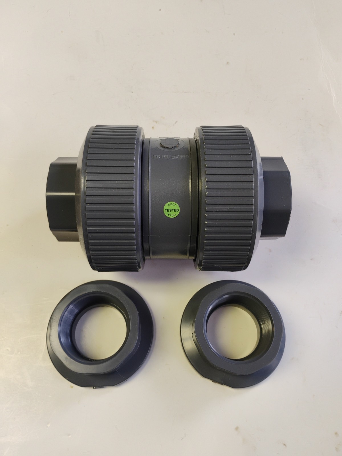 Chemtrol-NIBCO U45BC-E PVC Ball Check Valve, 2" True Union, Socket & Thread Ends