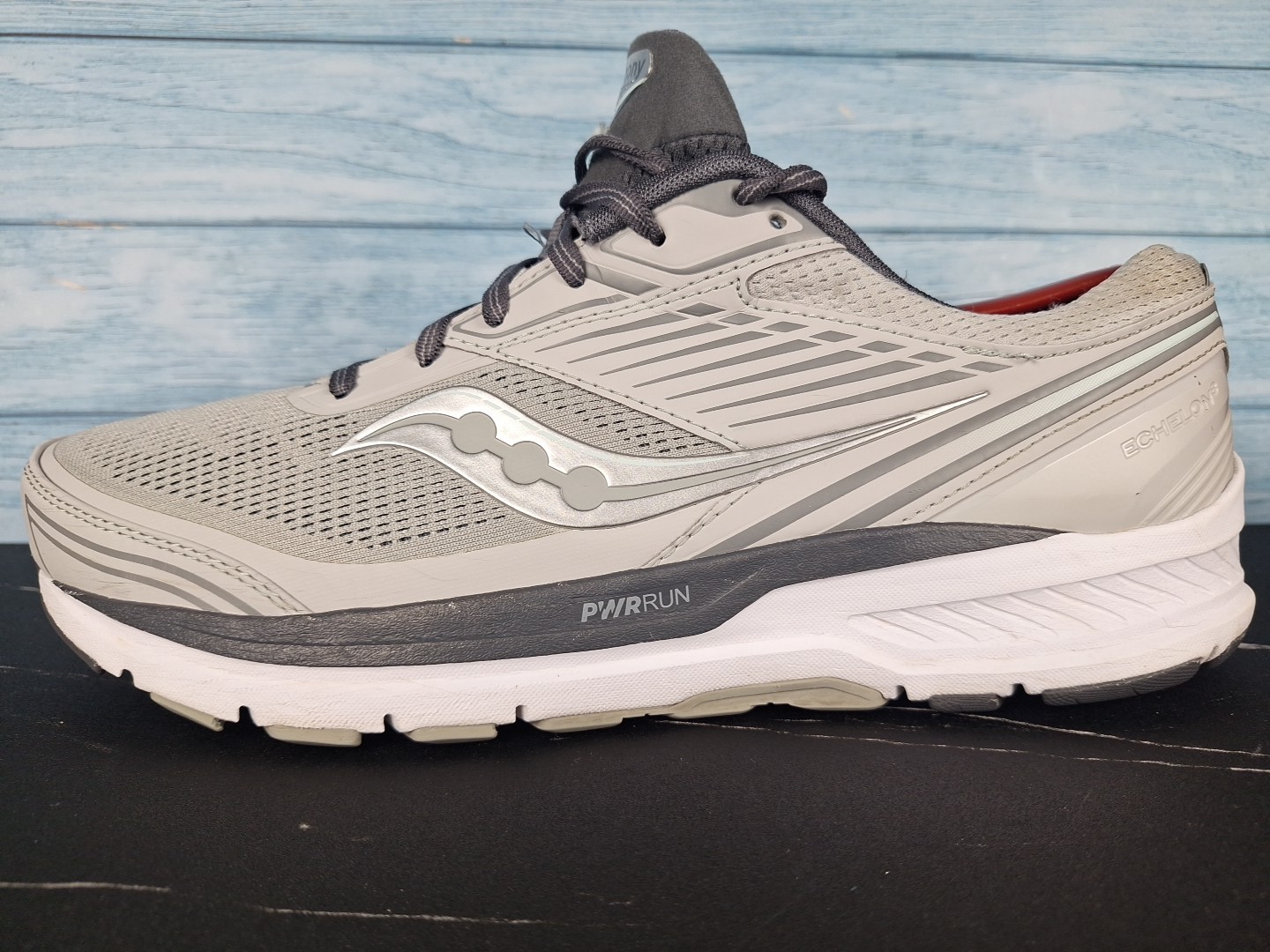 Saucony Echelon 10 Womens 8 Wide Gray PWRRUN Runners Sz 11.5