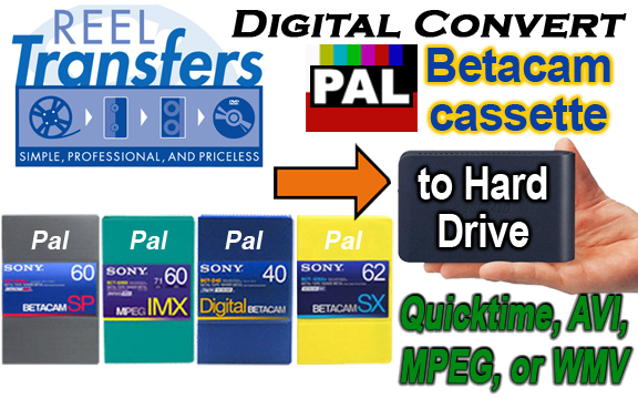 Convert PAL BetacamSX/Digi-Beta/MPEG IMX tape transfer to HDD (PAL or NTSC)