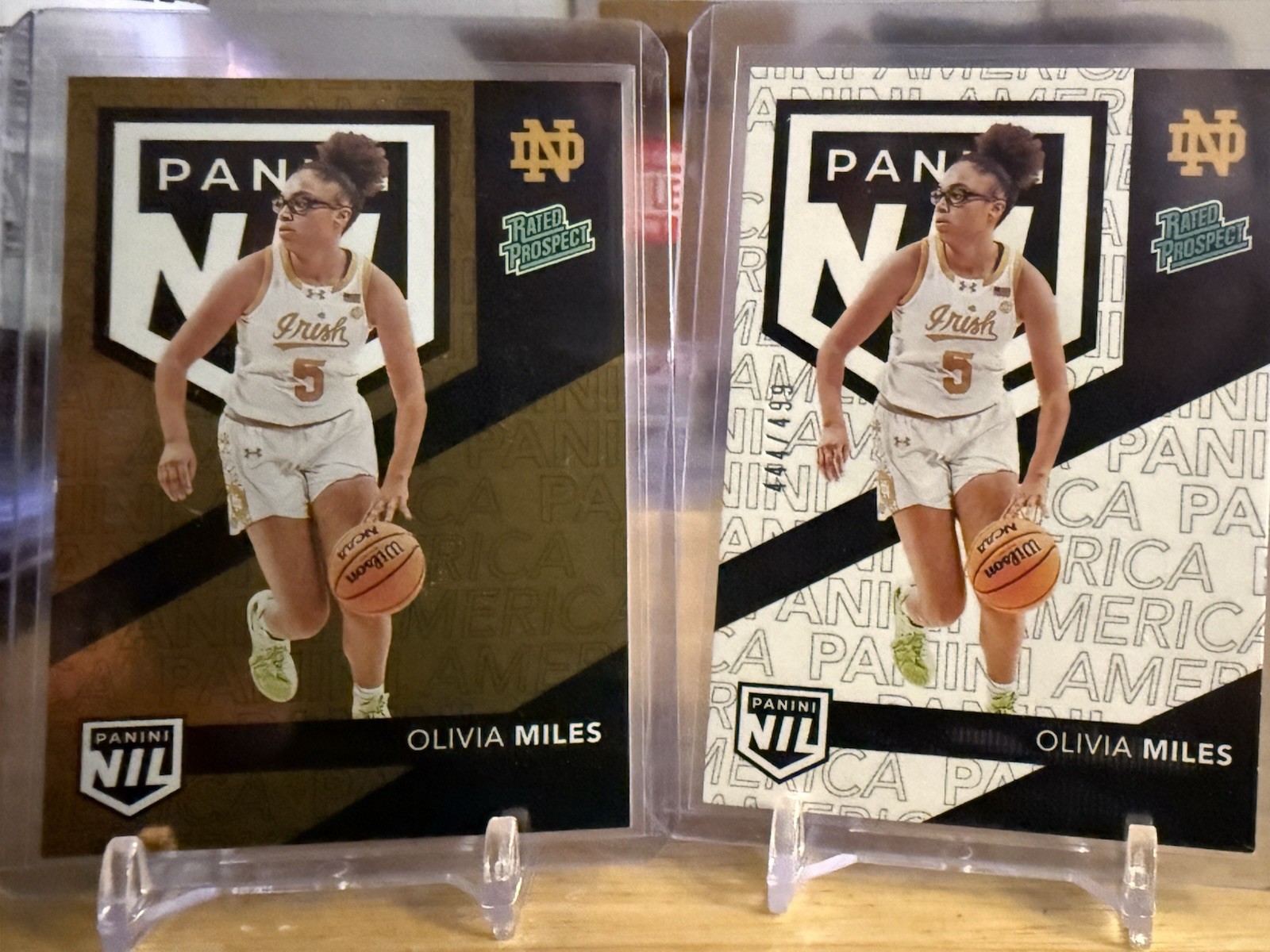 2025 Olivia Miles Panini NIL The National Rated Rookie Lot Of 2 /199 + /499