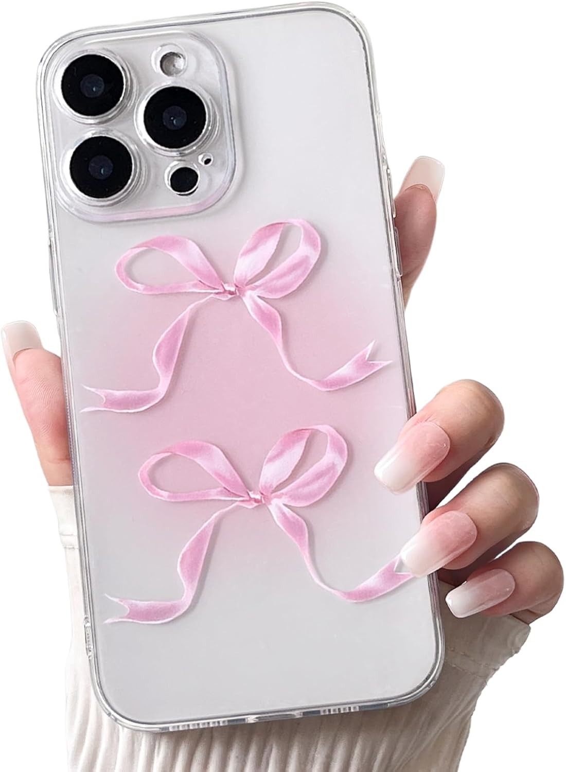 iPhone Pro Max Case Clear Cute Bowknot Ribbon Aesthetic Bumper
