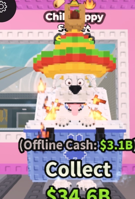 Chill Choppy Game Asset with Sombrero, Fire, and Ice Chest